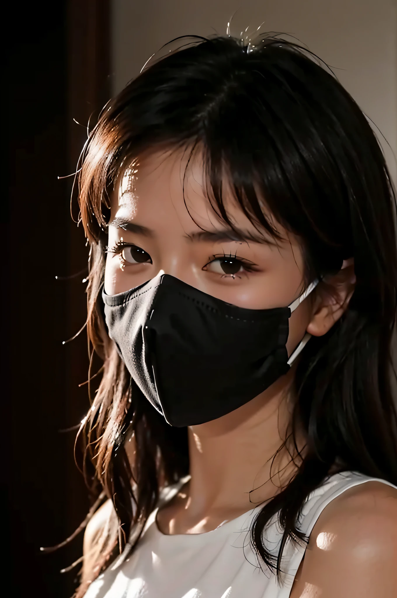 1girl,in the dark,wearing a mask