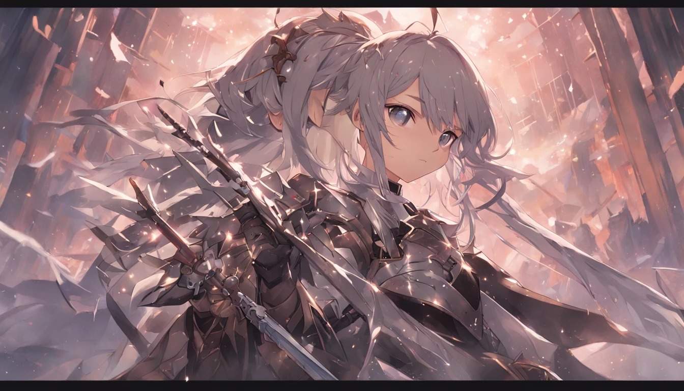 (masterpiece, top quality, best quality, official art, beautiful and aesthetic:1.2),weapon, sword, holding, multiple girls, blue eyes, long hair, looking at viewer, armor, fingerless gloves, holding weapon, gloves, holding sword, standing, hair ornament, bangs, multiple boys, capelet, 6+girls, braid, dress, black gloves, own hands together, serious, glowing, closed mouth, backlighting, long sleeves, shoulder armor, short hair, hair flower, floating hair, white hair, flower, white dress, belt, robe, hair between eyes, crown braid, 6+boys, brown hair, gauntlets, jewelry, pauldrons, hands on hilt, hood, two-handed, wide sleeves, light particles