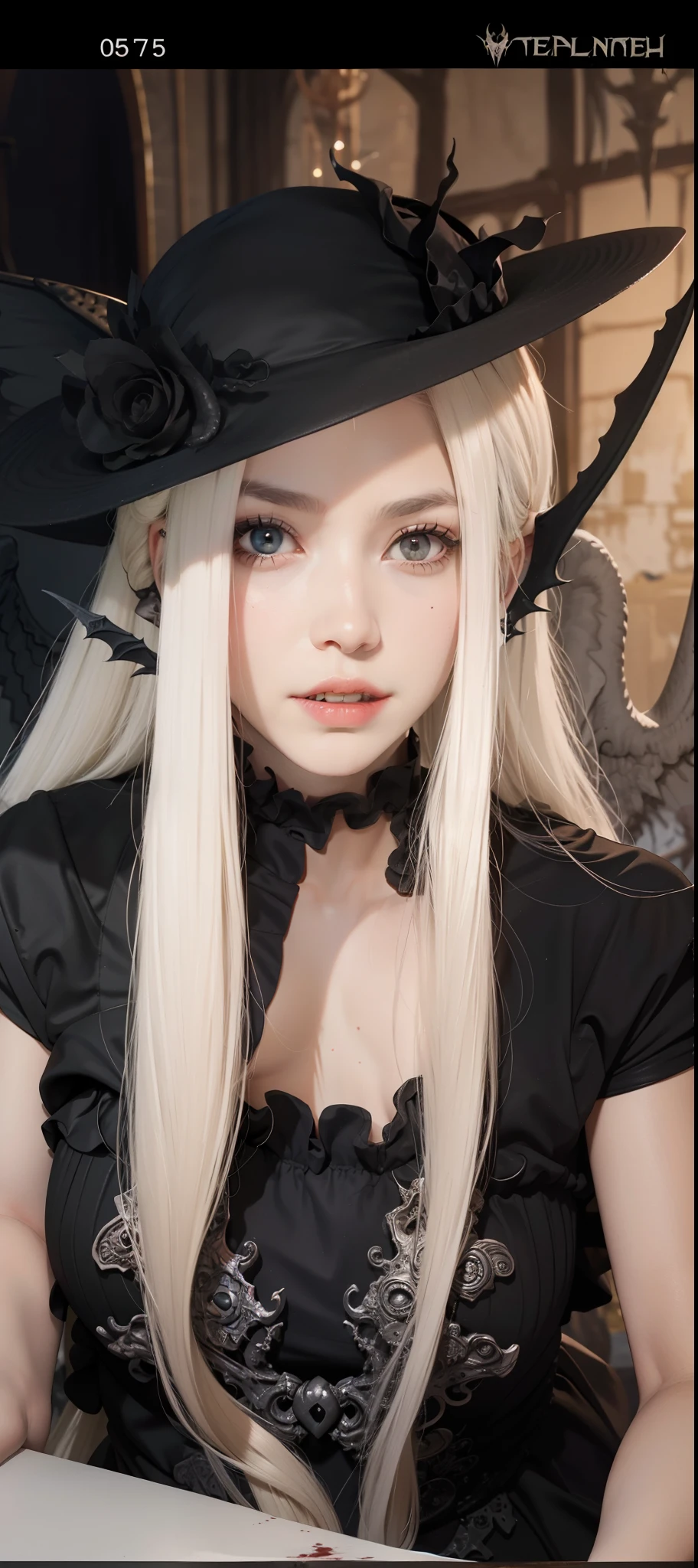 Fine matte paint,Skeleton Dark Angel, Haunted castle with large wings, Fill the drawing table with a knife,terroral,uncanny,horrid,secret terror,tentaculata,grape trees,The eye,uncanny valley effect teeth,all fours,Critters,Blood Moon,Sharp fangs,vampire tooth,Blood