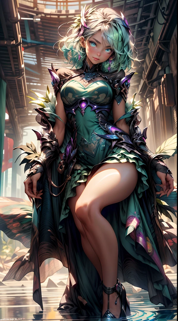 (masterpiece:1.4), (best quality:1.4), 1girl, photorealistic, ultra detailed, ((Real image)), ((realistic skin)), ((realistic face)),(illustration:1.05), (beautiful:1.05), (beautiful detailed eyes:1.05), (cinematic light:1.1), Full body, hair voluminous, perfect and well designed eyes, beautiful and delicate face, fair skin, real skin, (face detail), pores, super high resolution, 8k, parameters Best quality, masterpiece, super high resolution, (Realistic 2.0), More details, detailed skin, extremely_detailed_(lacy, silk, satin)_skirt, (light green clothing), detailed face, detailed beautiful shiny eyes, metallic reflections, fit_muscular_body, (((1girl))), portrait, (((full body))), medium breasts, natural breasts, medium length hair, masterpiece, best quality, beautiful and aesthetic:1.2, fractal art:1.4, 16K, HDR, RTX, Ray Tracing, Radiosity, Anisotropic Filtering, Subsurface Scattering, futuristic, vibrant colors, (((summer dress)))