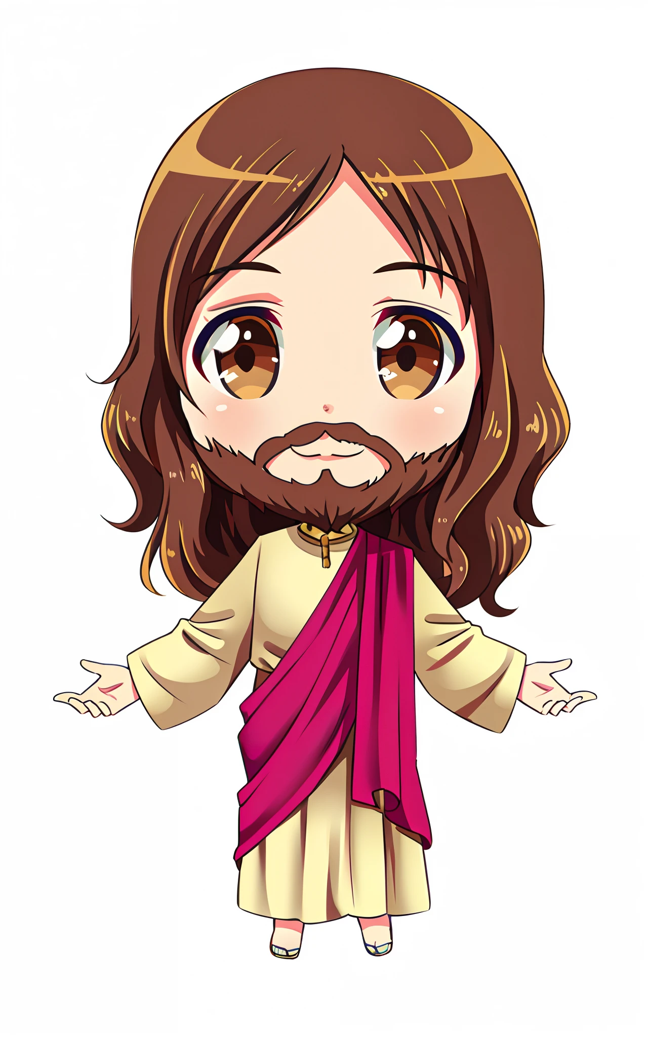 Chibi, jesus Cristo, Golden halo , contorno dourado, Stilo sayadin