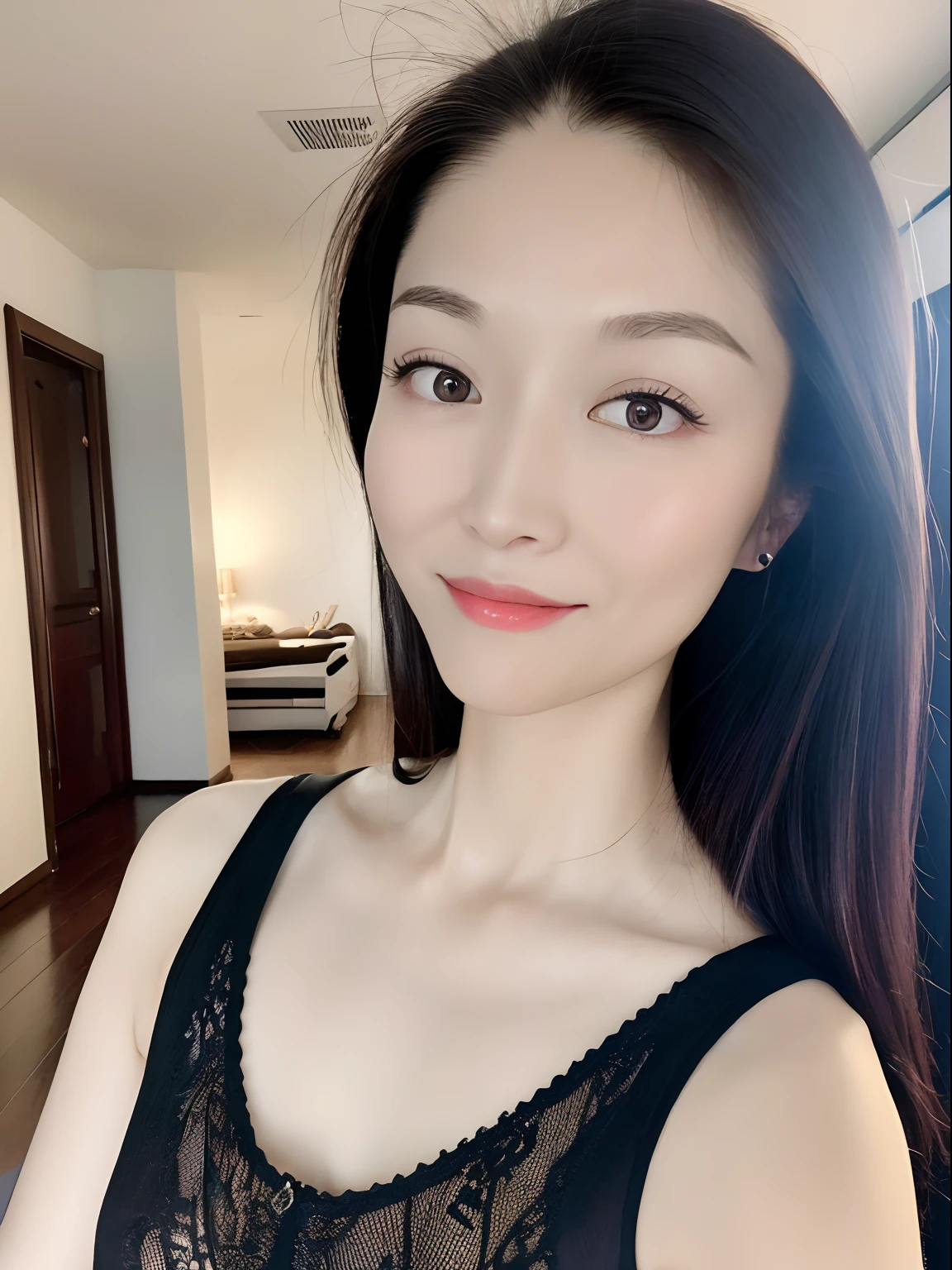 (Best quality, 8k, 32k, Masterpiece, UHD:1.2),Photo of Pretty chinese girl justina xie wearing a oversized black t-shirt, short hair with white hair clip, black hair, upper body,oversized t-shirt, holding a camera, selfie pose, selfie photo, cute pose, simple background, pretty necklace, looking at viewer, deep shadow, undertones, justina xie, chinese ulzzang, fine-cute-girl, deep double eyelids, southeast-asian eyes, thick eyebrows, pretty eyelashes, no make up, natural beauty, xie chu ling girl, xie chu ling, egg face-shaped, same face, same person, same dress, same backgroun, cute pose, full body, very realistic photo, super realistic, ultra high res, masterpiece, raw photo, beautiful and aesthetic,(photorealistic:1.4), a single female figure, astonishing level of detail, a chaotic masterpiece.
