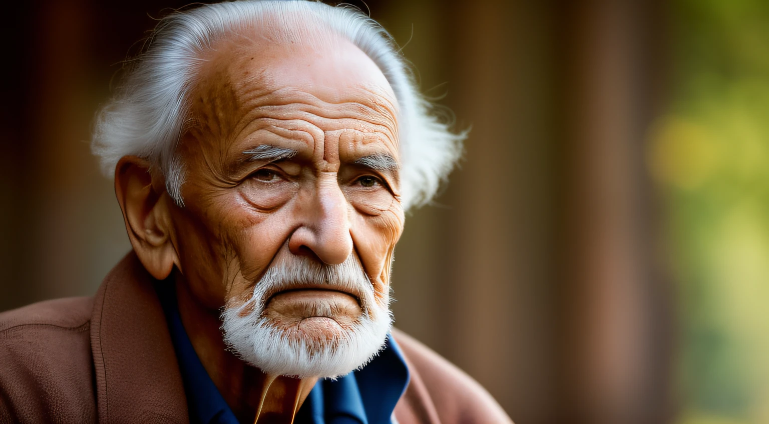 In the twilight of your refuge, The wise old man remains silent. Seus olhos profundos refletem as marcas dos anos vividos, and his calm posture echoes a lifetime of reflection. He is a living testimony that wisdom can be found in both words and silence.