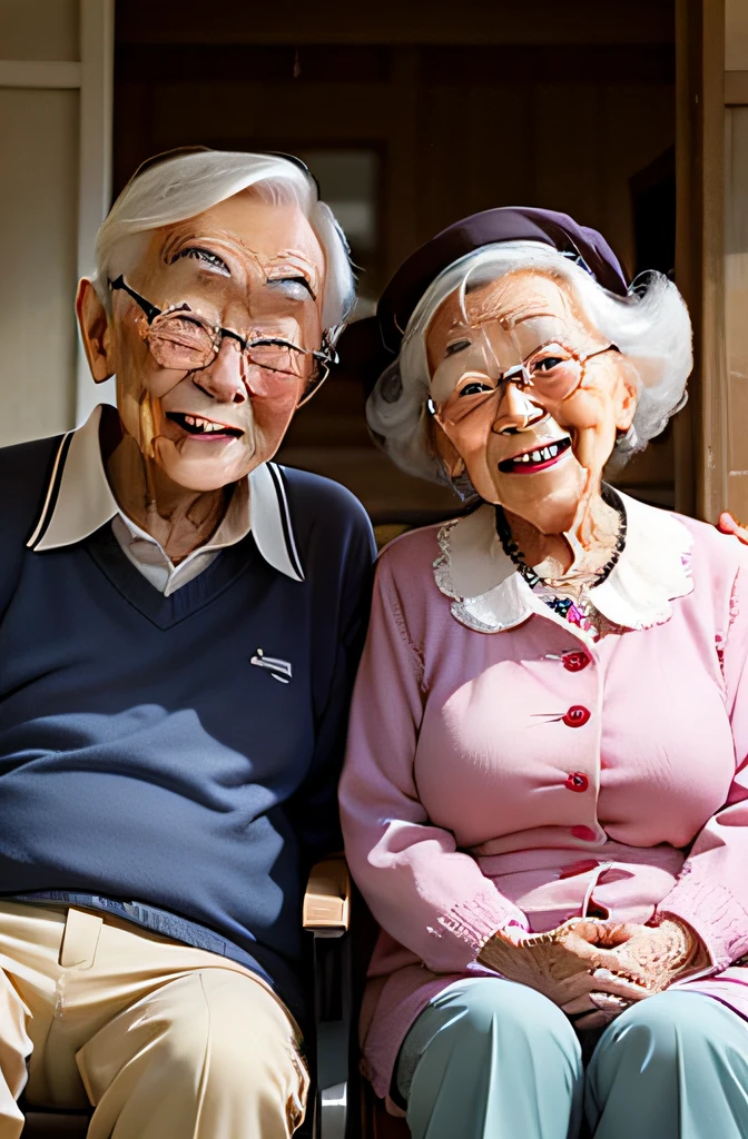 Elderly couple、a smile