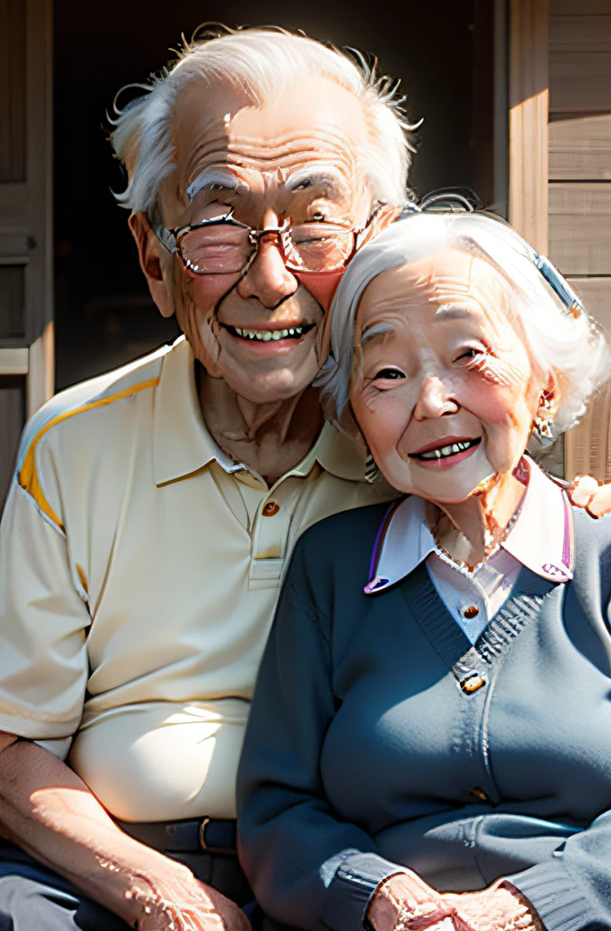 Elderly couple、a smile