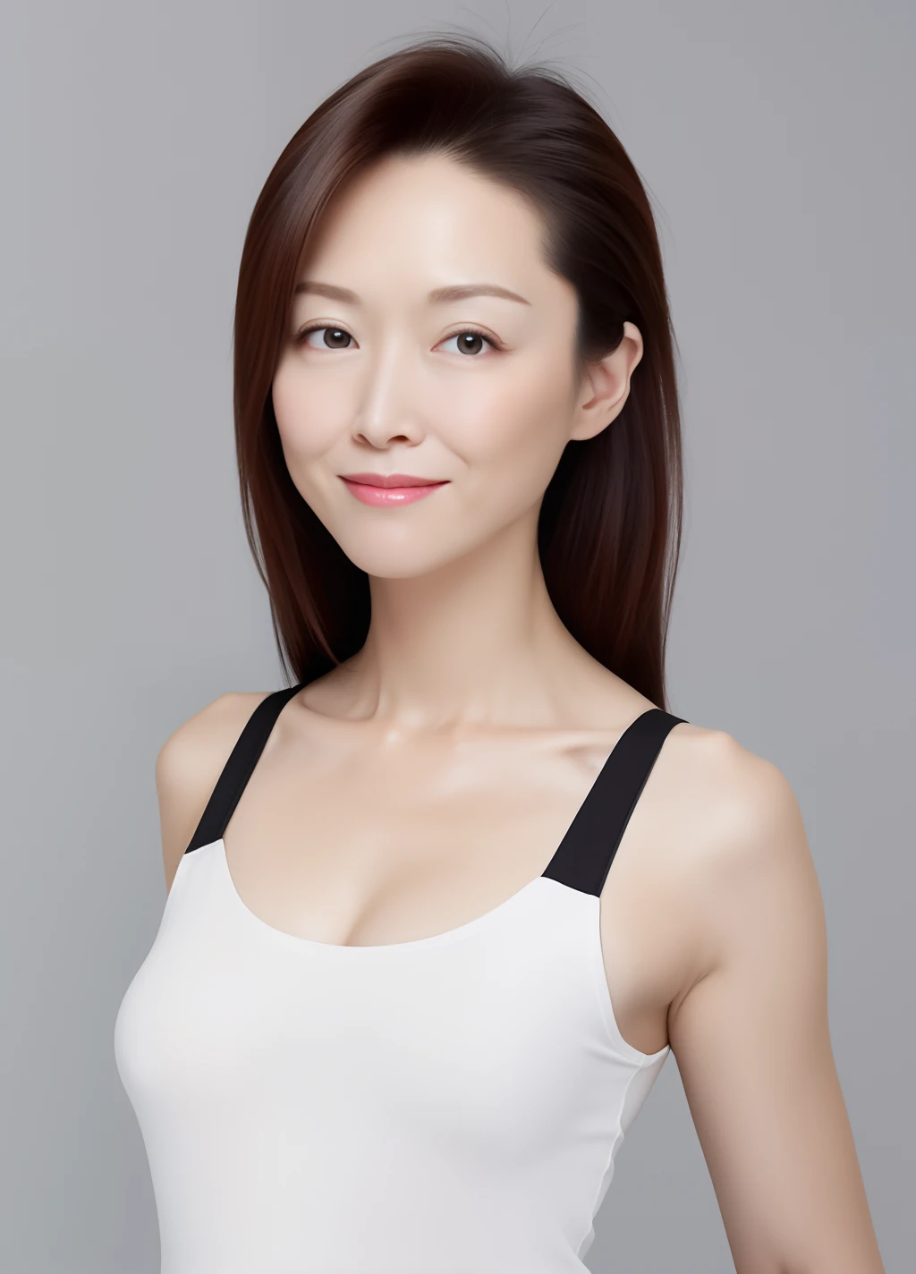 masterpiece,best quality,higher, (mature_female_lady:1), beautiful face, (simple background:1.2), leggings, NSFW, nipple,