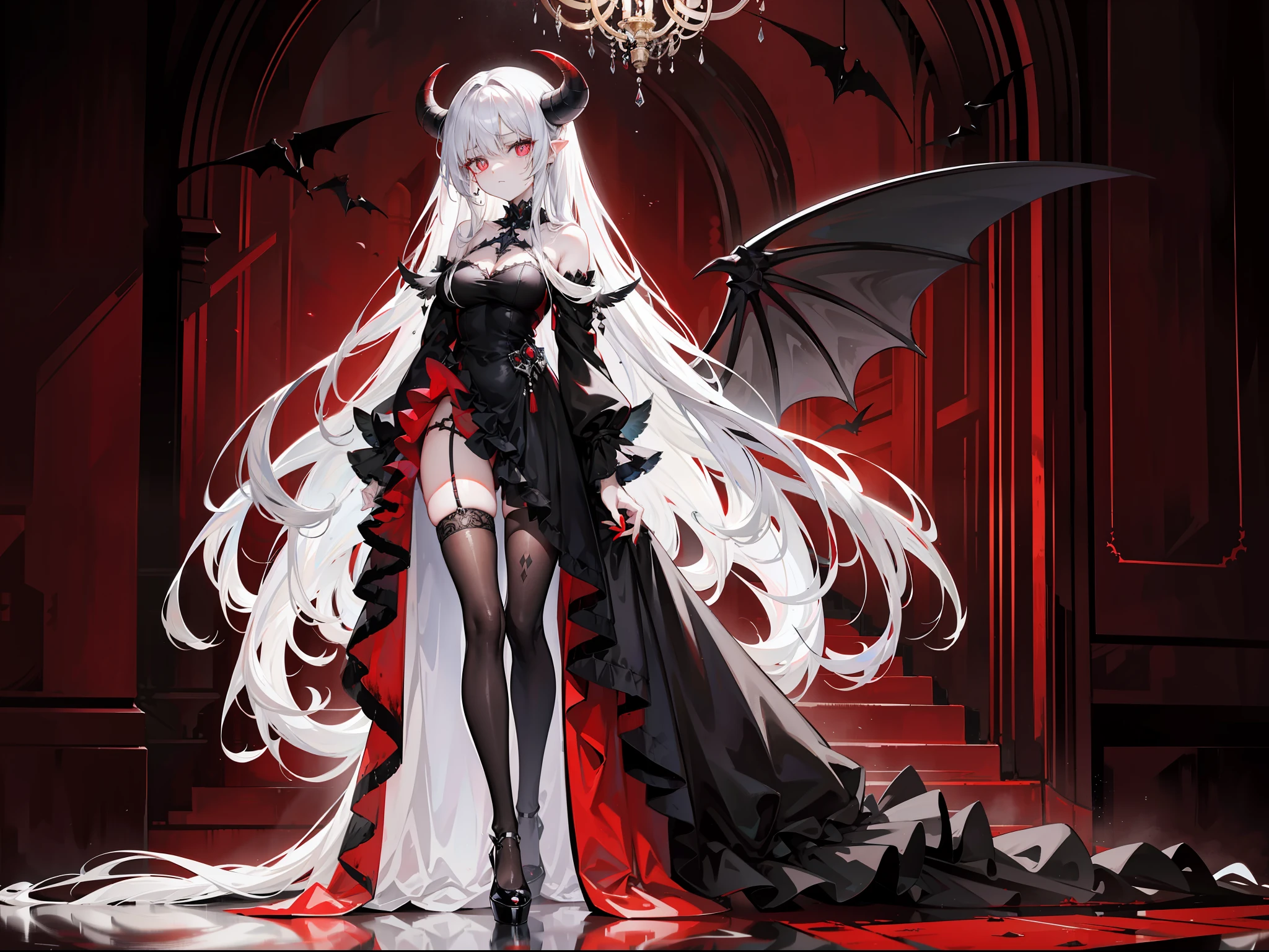  ((best quality)), ((masterpiece)), (detailed), 1girl, Character design, female, dynamic poses, long white grey hair, grey white eyes, very skinny, detailed, best quality, no accesoires around the neck, no shoes, prominent collarbones, skinny arms, flat stomach, visible hip bones, full body, blank white background, plain background, white background, red and white clothing, Bloodborne inspired, occult aesthetic, occult, detailed and intricate steampunk and detailed gothic, NSFW, Very dramatic and cinematic lighting, cosmic horror, grim-dark, side-lighting, perfect face, NSFW, Fluttering lace flared long knee length dress with frilly petticoats, knee length dress, pleated petticoats, petticoats gothic, complex lace boots, side-lighting, gothic aesthetic, wielding a mighty sword with mechanical components, mandalas, small breasts, a fairy, various different types of insect wings, NSFW, full body, whole body, body, plain background, white background, blank background, no background, white background NSFW, chains, full body, whole body, head-to-toe NSFW 