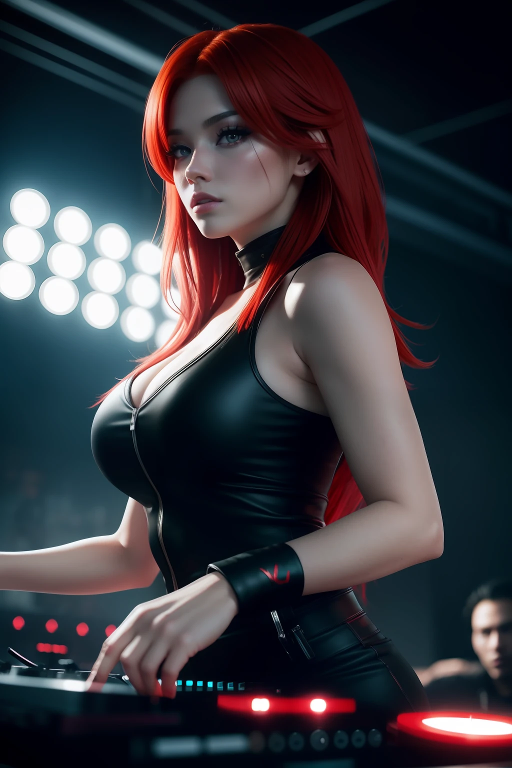 masterpiece,best quality,ultra-detailed,8K,detailed light,detailed shadow,RAW, (detailed skin),(realistic:1.2), 1girl,face, Sexy onlyfans post from sophie turner, slender body, her skirt pulled down around her knees, topless, full body image, exposing her perfect petite breasts, perky athletic small breasted. Alluring and sensual pose. Adult oriented pin-up style with colorful cyberpunk background. adults only content