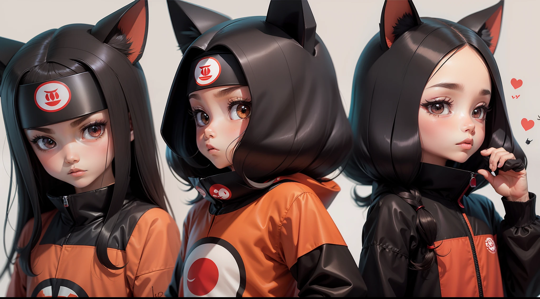 Animais cartoons com manto da Akatsuki minimalistas