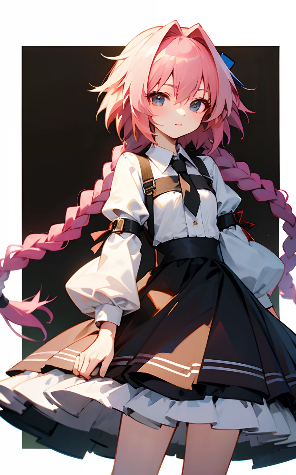 top-quality、hight resolution、detaileds、astolfo、Long braids、nffsw、a beauty girl、lightly dressed、mare、