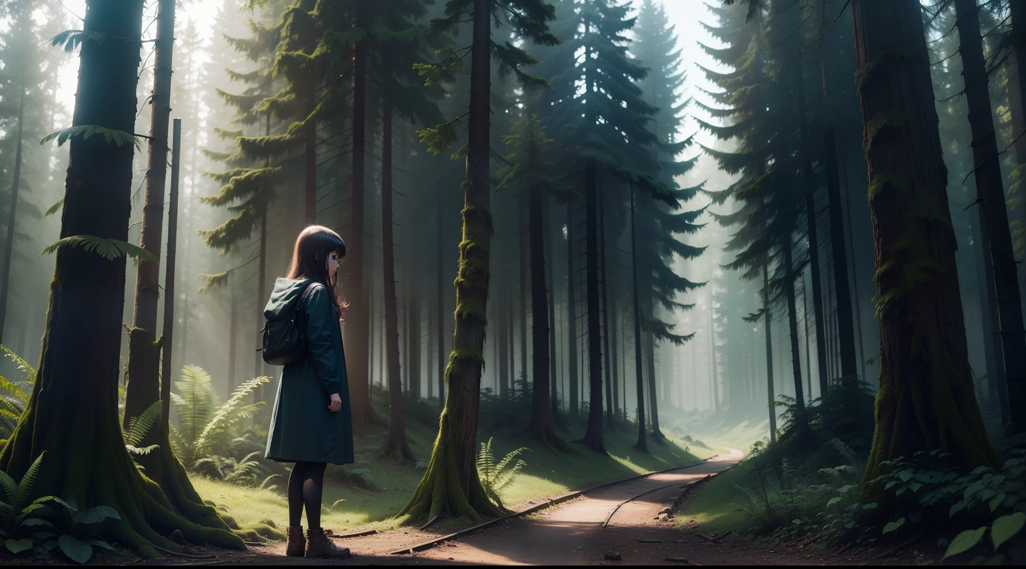 girl in the forest dark