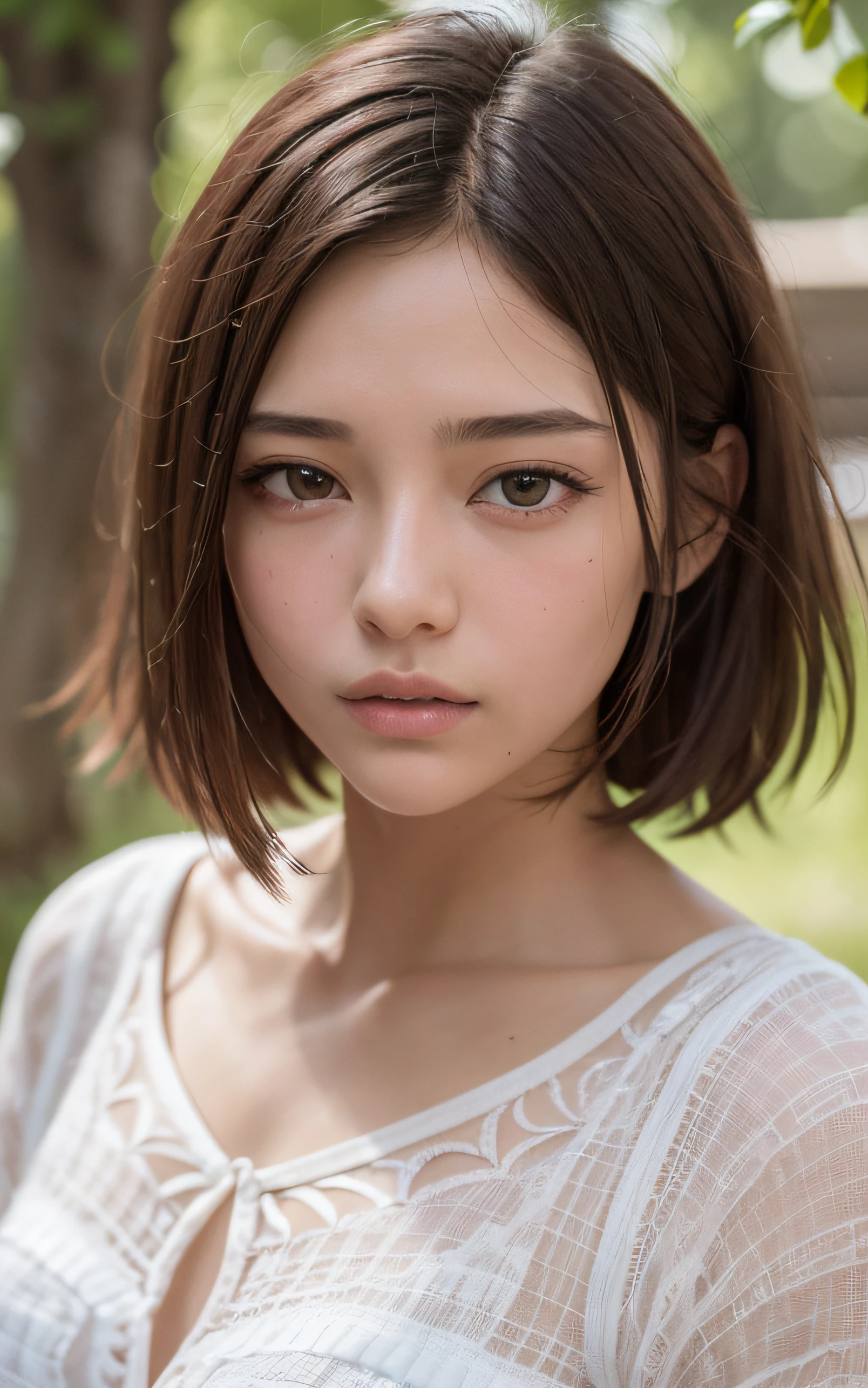(realistic, photo-realistic:1.37),(8k, RAW photo, best quality, masterpiece:1.2), cute, ultra-detailed,heart-shaped pupils,physically-based rendering, ultra high res, kodakvision color, shot on Arricam LT Camera, bokeh, sharp focus,
looking at viewer,photorealistic,realistic, solo, photorealistic, best quality,extremely detailed face,extremely detailed eyes and face, beautiful detailed eyes,absurdres, incredibly absurdres,haunting smile,Messy hair, floating hair, ,