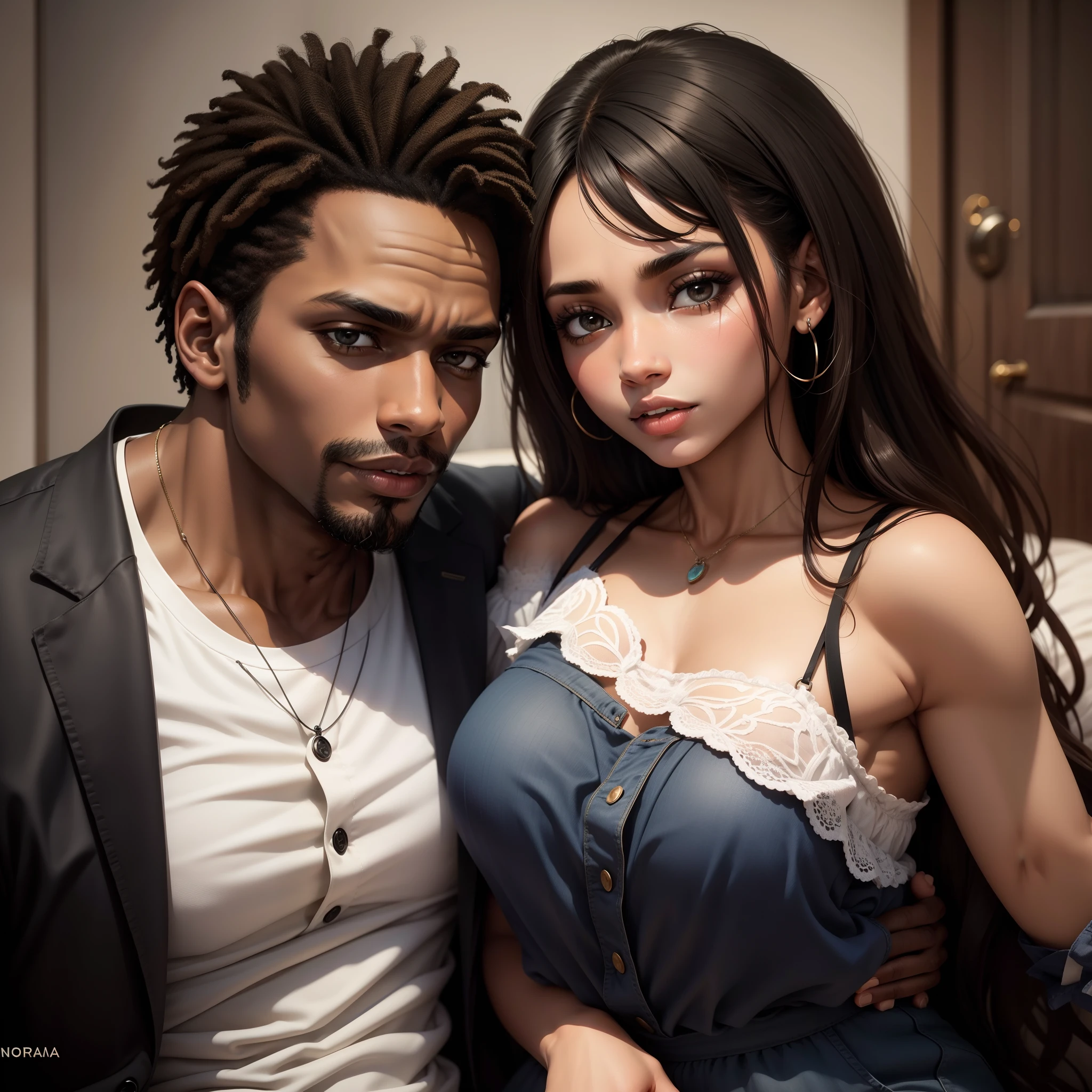 homem negro e mulher branca namorados