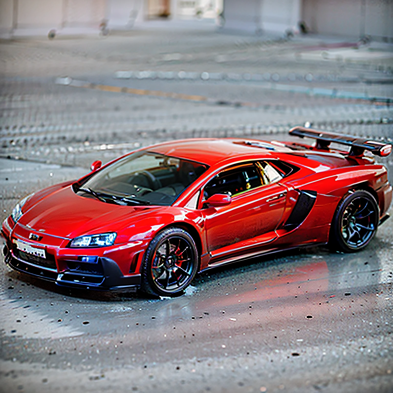 Close up of red toy car on gray surface, bold lamborghini style, highly detailed toy, Lamborghini, detailed wide shot, lamborghini aventador photoshoot, high detail shot, it has a red and black paint, 1:87, F11:6, a wide full shot, 2014, 2 0 1 4, Ultra-high-quality models rendered in Unreal Engine, Photoreality, 8K UHD, digital SLR camera, gentle lighting, high high quality, filmgrain