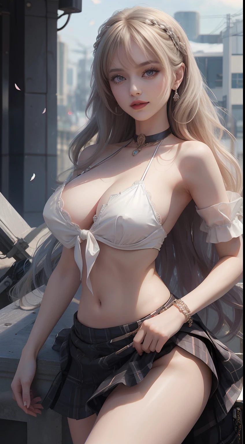 tmasterpiece，Need，full bodyesbian，1girl，By bangs，Black choker，black necktie，blond hairbl，blue skirts，Blushlush，bangle，beauty breast，choker，Waist clothes，鎖骨，collared shir，Cowboy photos，Formal shirts，ear piercings，Eyebrows visible through hair，Gradient hair，grinning smile，gyaru，jewely，kogal，long whitr hair，looking at viewert，Loose tie，tiese，nipple piercing，tartan，plaid skirts，pleatedskirt，red eyes，gyuru，校服，The shirt，a skirt，ssmile，solo，white  shirt，street corner，Skysky，SakuraNS，petals，illustration，（Magazines：1.3），（Cover style：1.3），Fashionab，woman，with dynamism，attire，posing on a，frontage，Colorful，dyna，Background with，element in，self-assured，Expressing the，halter，statement，attachment，A majestic，coil，Runt，Touching pubic area，Scenes，text，Cover of a，boldness，attention-grabbing，titles，Fashionab，typeface，Catchy，titles，more big，smart，modern day，Fashionab，focus-on、Fashionab、tmasterpiece，Highest image quality，A beautiful bust of a noble maiden，Delicate silver hairstyle，Clear golden eyes，Embellished with a dazzling array of intricate craft jewelry，Ultra-detailed details，upscaled。At the Pisif Art Station，show legs，Long legs，huge tit，Exposed milk，blacksilk，big breasts exposed cleavage，fullnude，blacksilk，blacksilk，show legs，Long legs，huge tit，Exposed milk，blacksilk，big breasts exposed cleavage，fullnude
