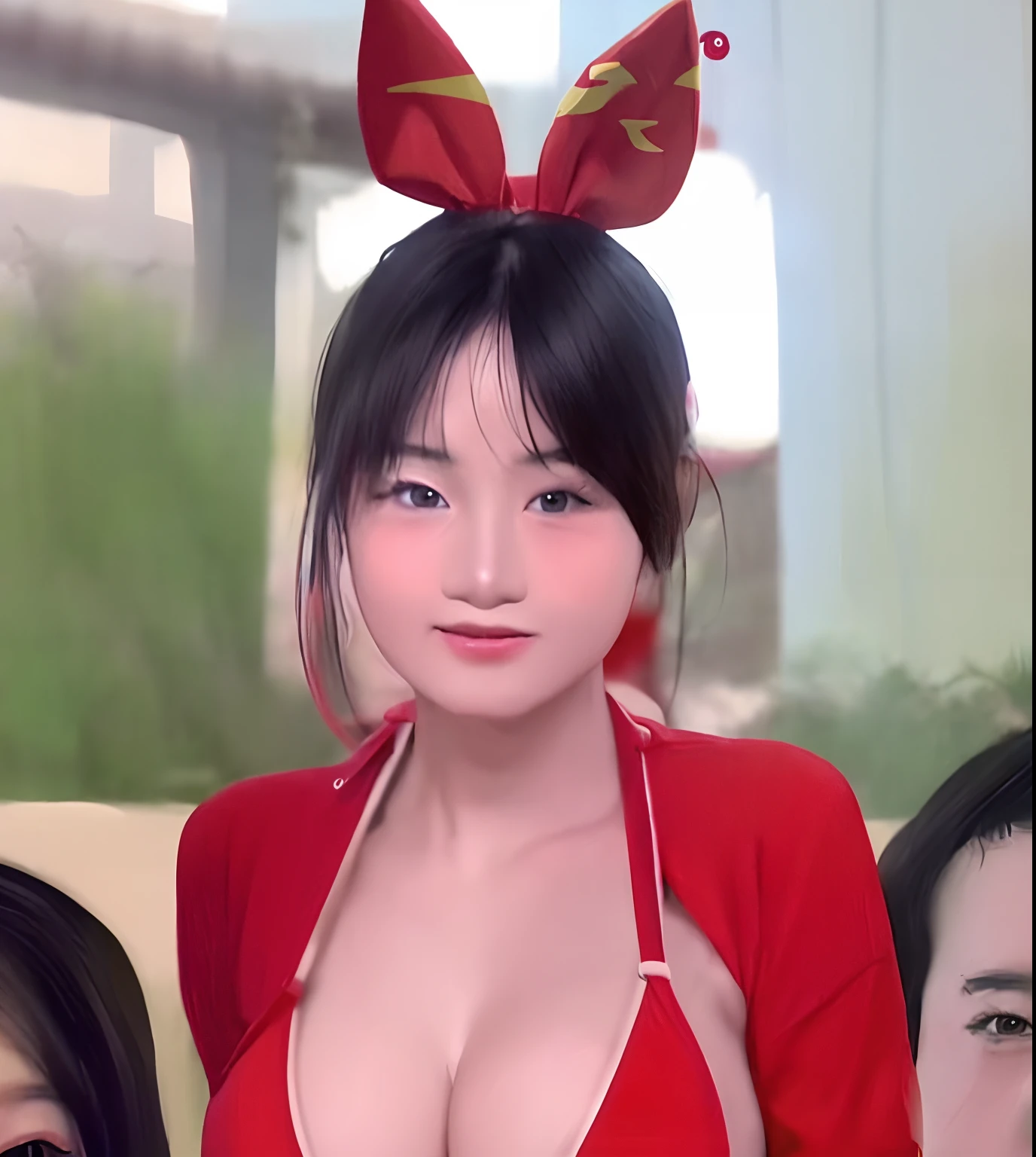 Asian woman posing for photo in red bikini, Chinese girl, cartoon digital painting, asian hyperdetailed, Realistic young gravure idol, digital cartoon painting art, Realistic. Cheng Yi, realistic bikini, Digital art of cartoons, Guviz-style artwork, digitial painting, Chinese woman, hyper realistic anime, Asian girl, chinese artist