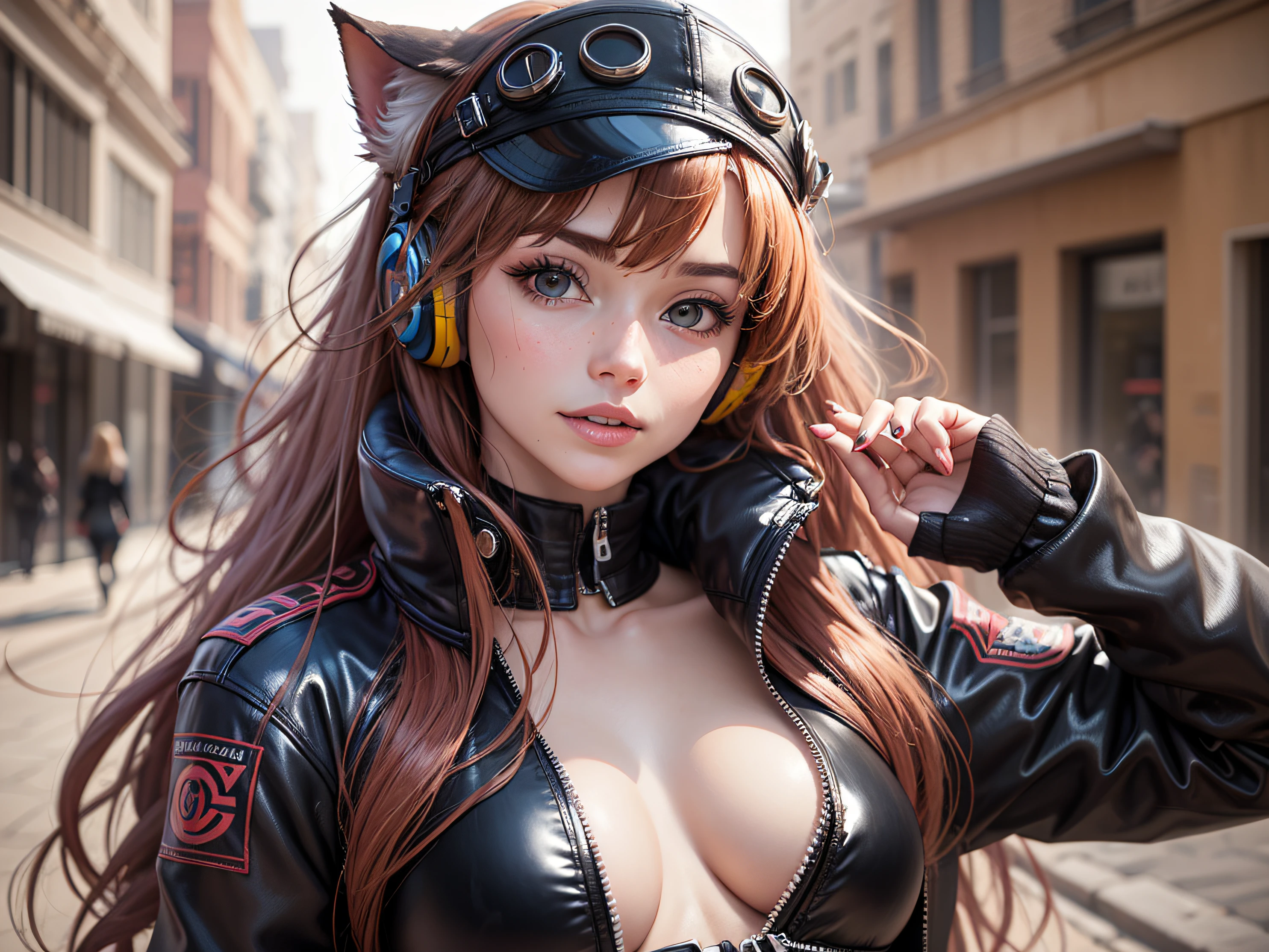 ((Asuka Langley Shikinami)), ((ojos cian)), (Foto RAW, La mejor caliDaD, Obra maestra:1.2), (realista, fotorrealista:1.4),(Obra maestra:1.4),(La mejor caliDaD:1.4),1girl, solamente, :D, ((View of the back)), ((culo hermoso)), ((culo perfecto)), vista del culo, Animal ear headphones, brazos ARRIBA, flequillo, sonrojarse, bodysuit, senos, Pose De conejito, Escritura De ropa, Ombligo cubierto, Disparo De vaquero, chaqueta recortaDa, Orejas De animales falsas, Guantes, al aire libre,Morning,nieve, Ingesta De cabello, auriculares, Traje imposible, Ropa imposible, chaqueta, senos granDes, latex, Latex swim, Cabello largo, mangas largas, MiranDo al espectaDor, senos granDes, Guantes multicolores, boca abierta, Traje rosa, ojos rosaDos, ojos rojos, chaqueta roja, Ropa brillante, encogerse De hombros \(ropa\), bloqueos laterales, Piel apretaDa, They are smiling, Brecha entre el muslo, Muslos, colas gemelas, Pelo muy largo, Guantes blancos, cana,Alice \(cabeceo\),(piel brillante),realista,