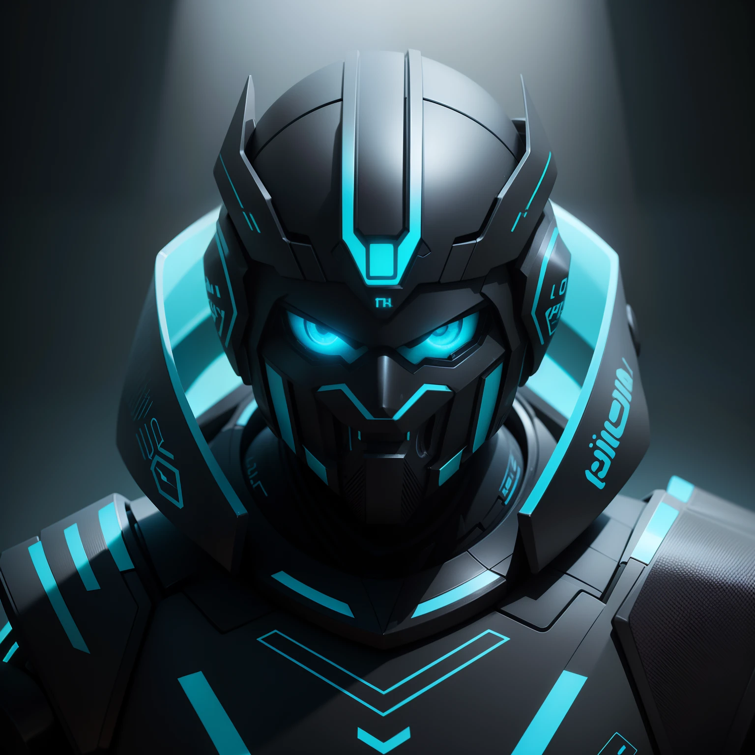 Horus Technology Black gradient with 3d cyan and shadows