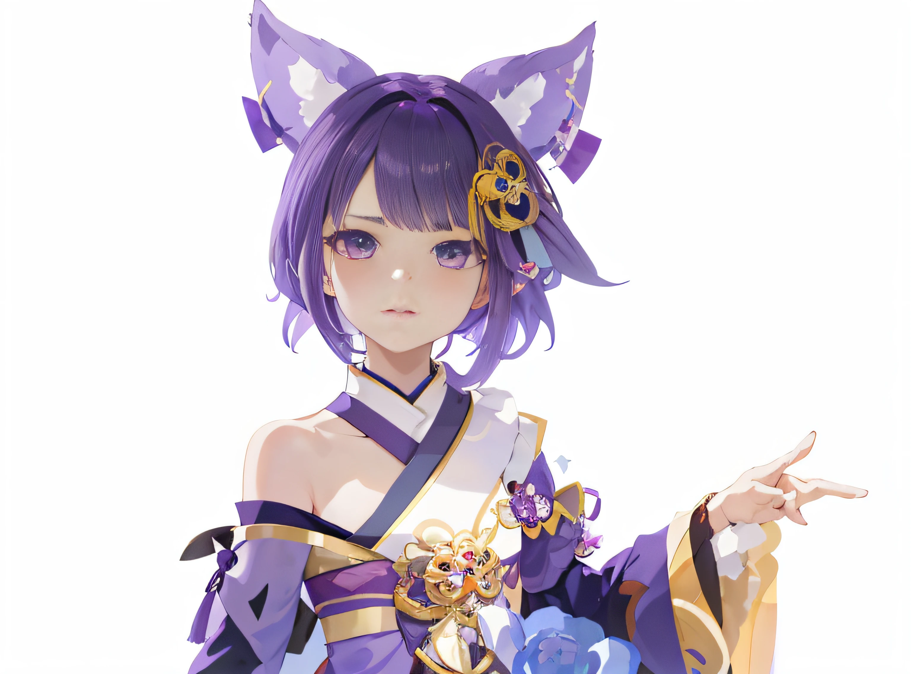 Anime girl in purple dress with purple ears and purple dress, Genshin, zhongli from genshin impact, Guviz, Ayaka Genshin impact, Keqing from Genshin Impact, Guviz-style artwork, Genshin impact's character, ayaka game genshin impact, Guweiz in Pixiv ArtStation