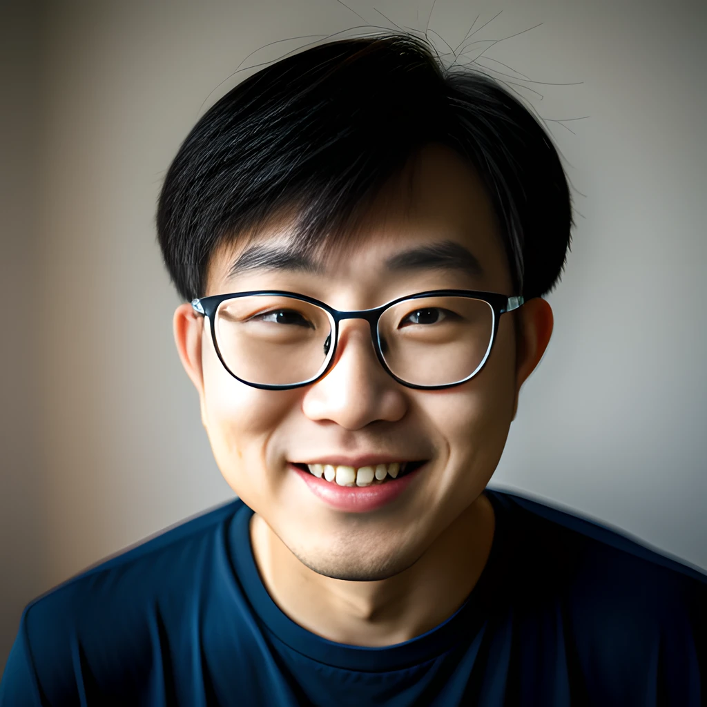 Btflindngds,Korean man with glasses,Face the lens,mocking smile,frontage,(复杂:0.3)The eye,Medium Shot Shot,photography of:Art sprouts and (greg rutkovsky:0.3)Shot