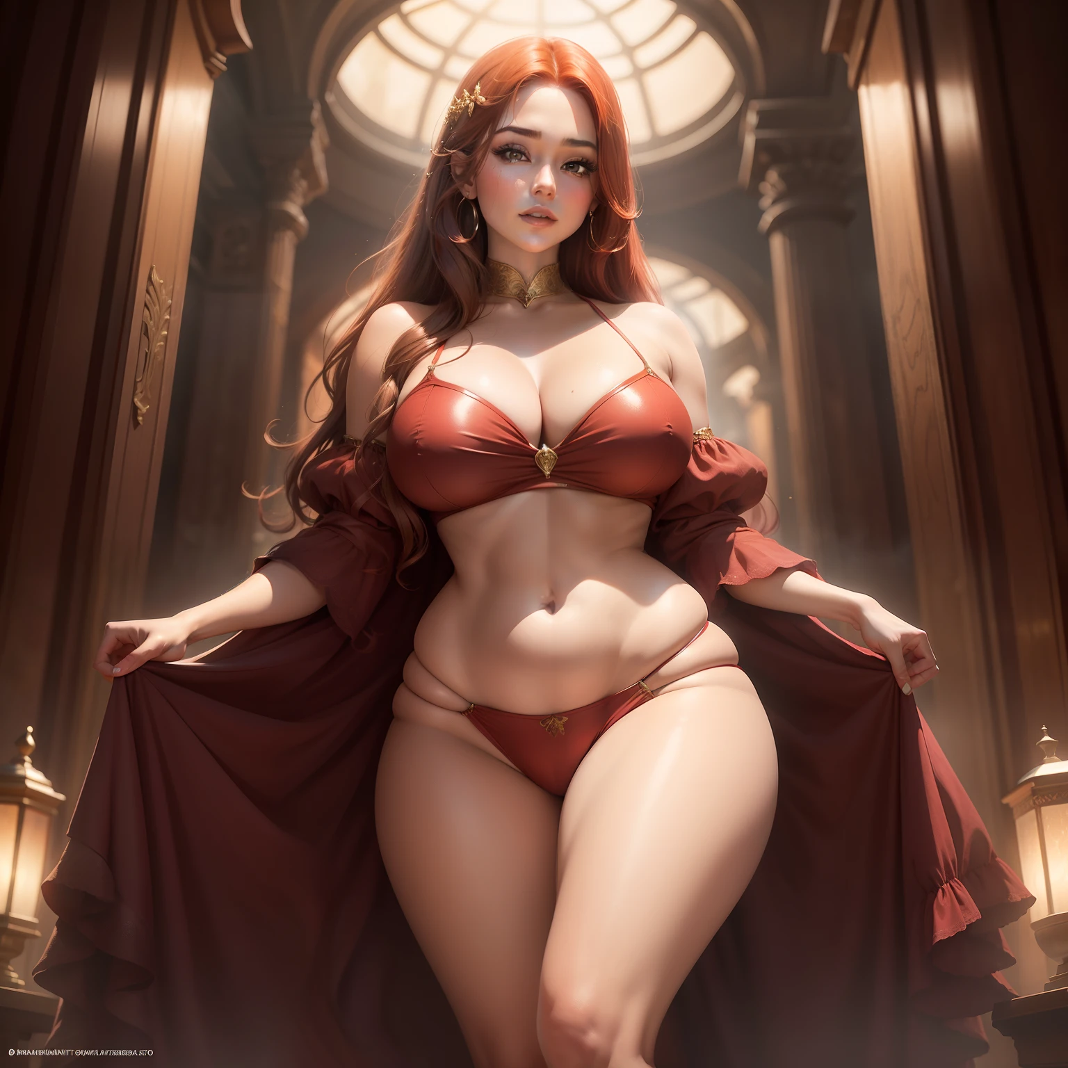 "Meet CherryDV, a young and talented female actress of striking beauty. Her countenance is one of grace and sophistication, akin to that of a fairy. Her long, glossy auburn hair flows effortlessly. With large, sparkling amber eyes, she holds an entrancing gaze. A high-bridged nose and well-hydrated, plump lips further enhance her appeal. Her curvaceous and supple physique exudes an irresistible charm, making her a truly enchanting presence on screen."