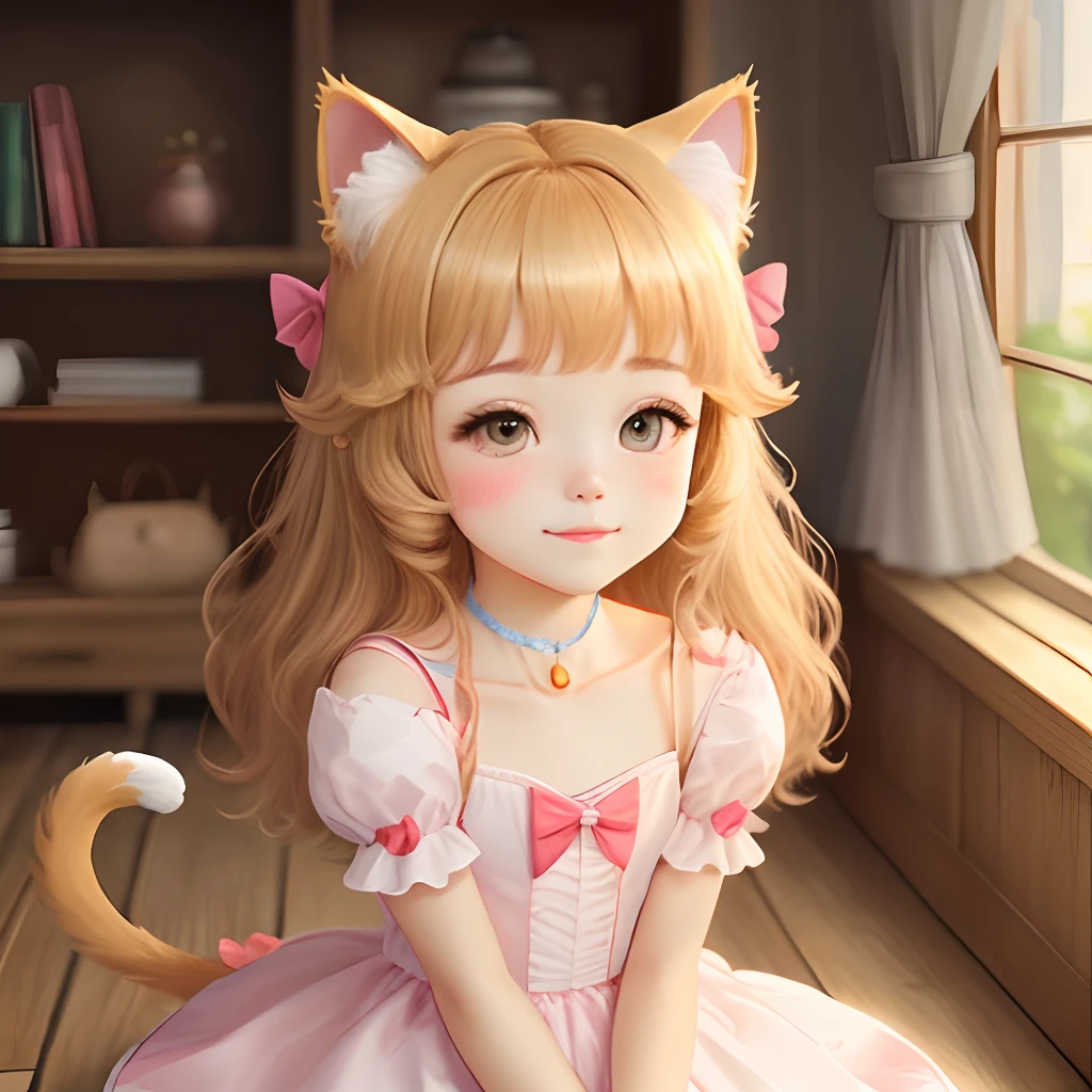 amarelo fluffly cat ear A Princess Princess Beautie cute little