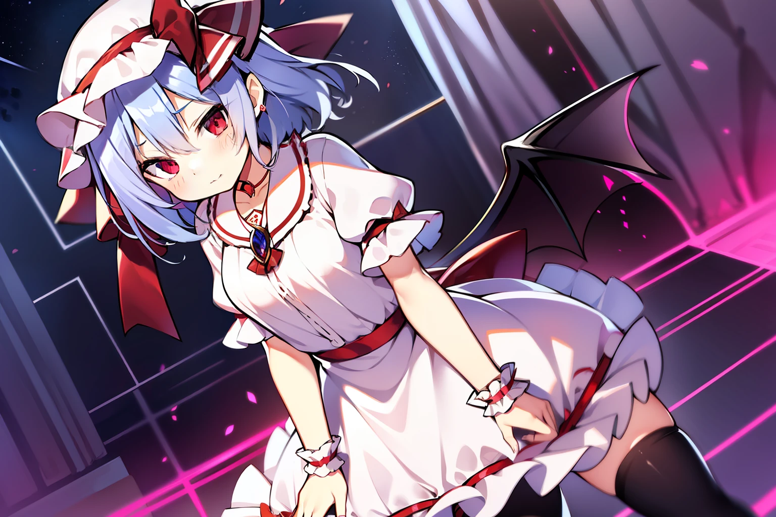 remilia scarlet、shortsleeves、Dress style shirt、yandere
