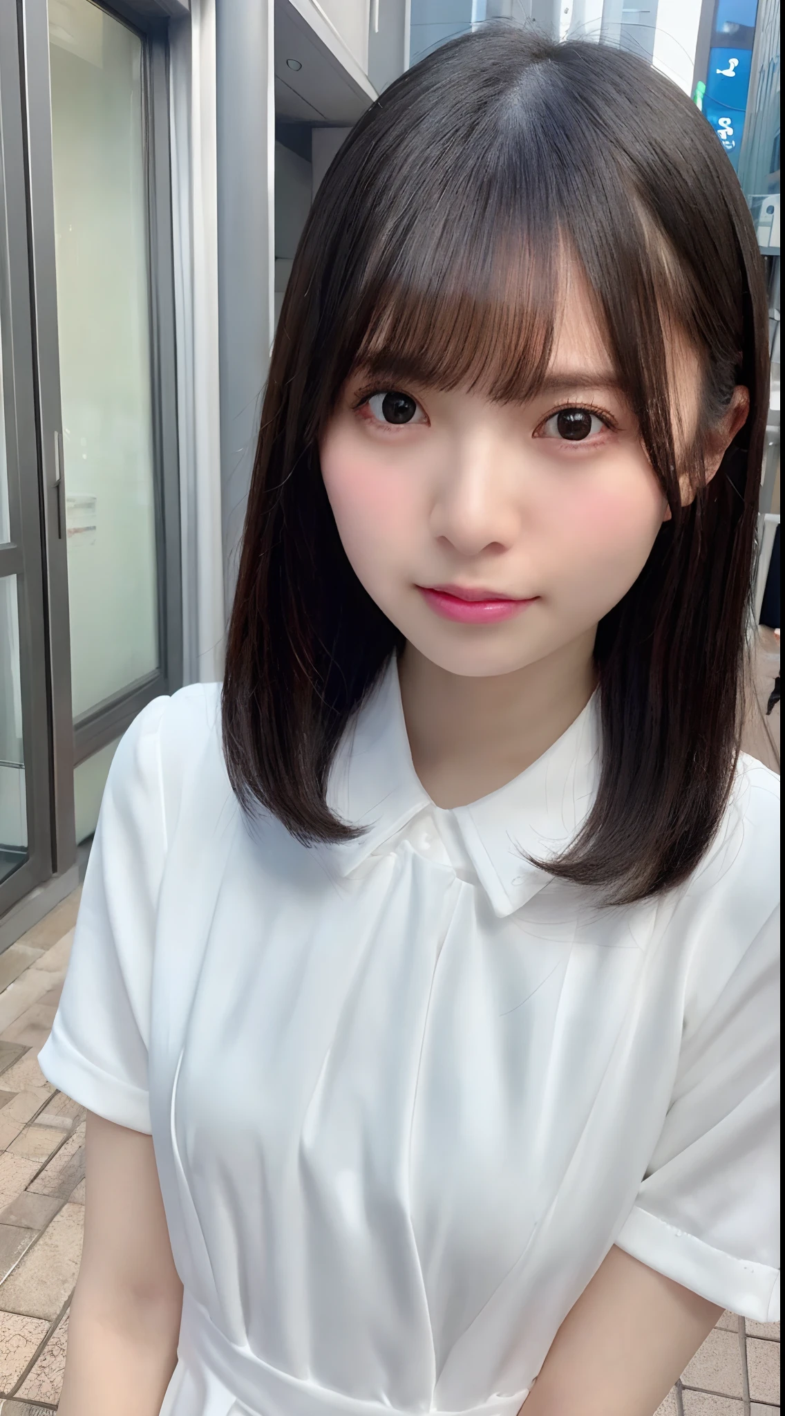 mix4, (8K, Raw photography, Top image quality, masterpiece: 1.45), (realisitic, Photorealsitic: 1.37), one girls, cute little, A city scape, natta, Sateen, Wetty, profetional lighting, photon maping, Radio City, physically-based renderingt, Gradient black hair, white hair, short curly hair, a handsome, girl with, (((Randomly generated plain clothes))), Top Quality Photos, hight resolution, 1080p, (clearface), (Detailed face description), (Detailed hand description), (masterpiece), (Exquisite CG)、extreme light and shadows、dishevled hair、master work、abundant detail、(Fine facial features)、(top quality photo)、(masuter piece)、(A detailed eye)、Look in front of you、Fine clavicle、((Slender big))、((Office Looksuit)))、((Cute clothes))、((Shinjuku City))、(Shooting from random perspectives)、(((collars)))、耳Nipple Ring、A big smile、Drawing the whole body from the knees、