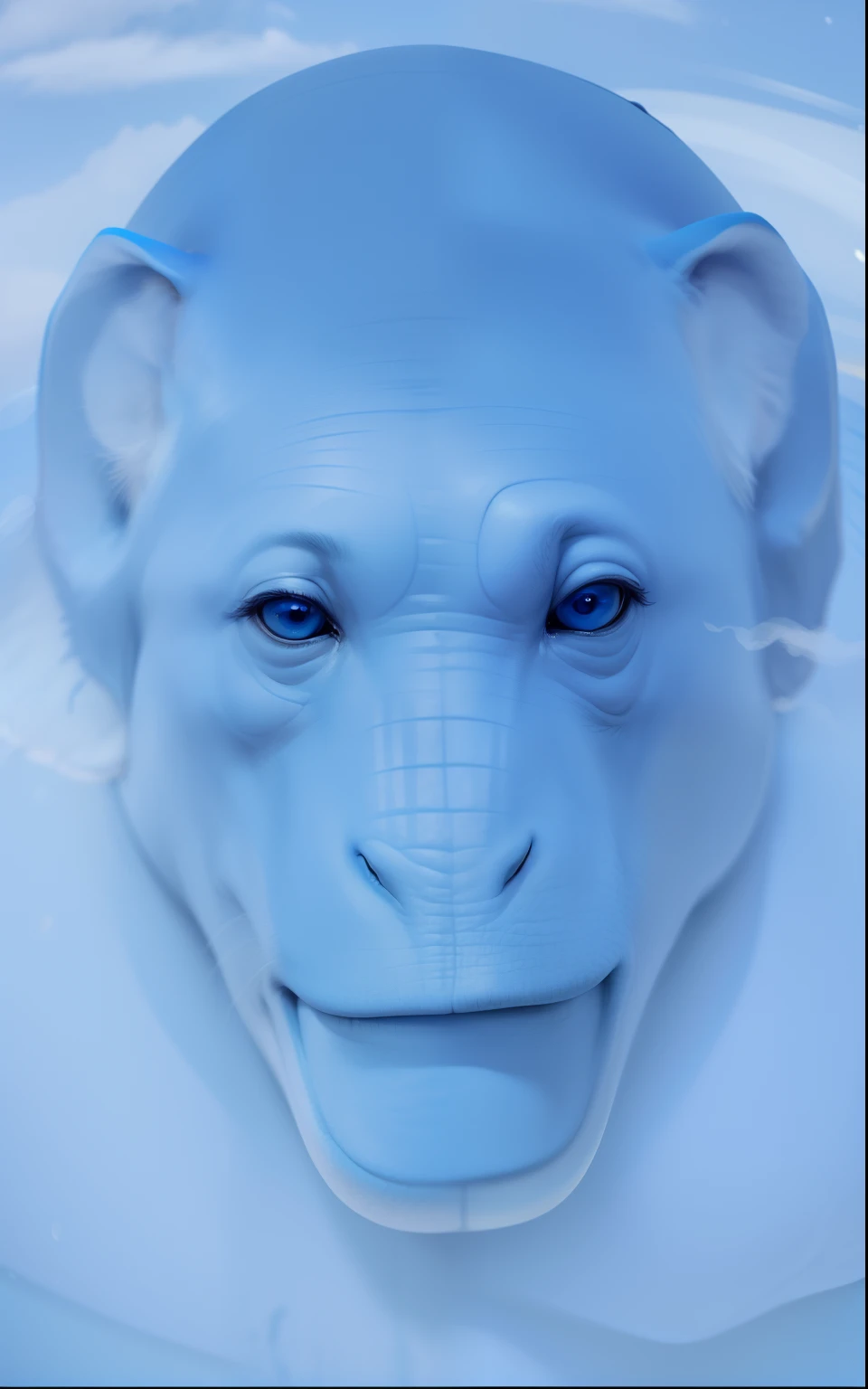 Pele de elefante, azul acinzentada. Fotorrealista