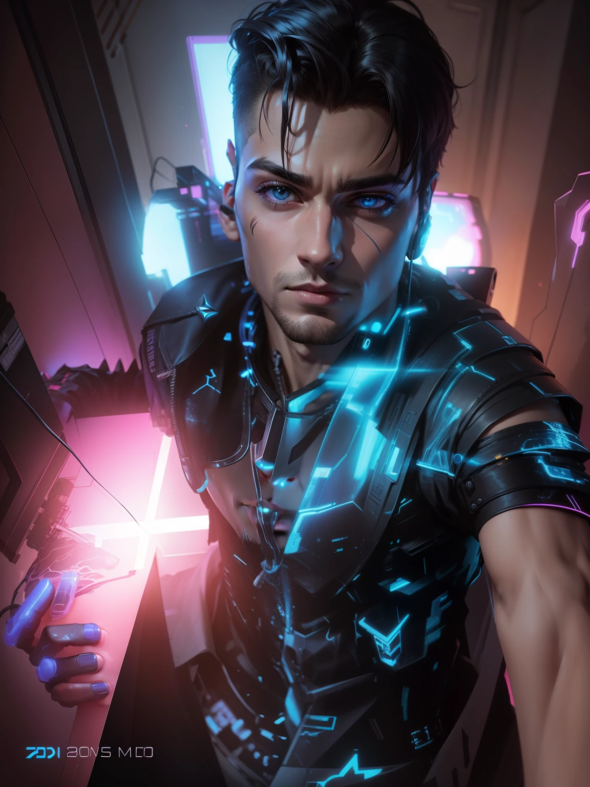 Change background cyberpunk handsom boy, realistic face,8k,ultra realistic,