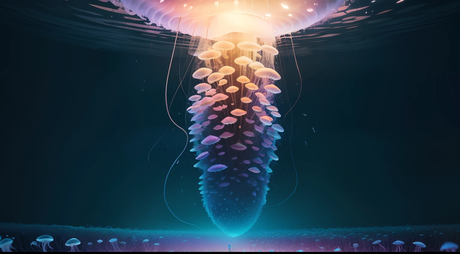 Fantastic swarm of jellyfish