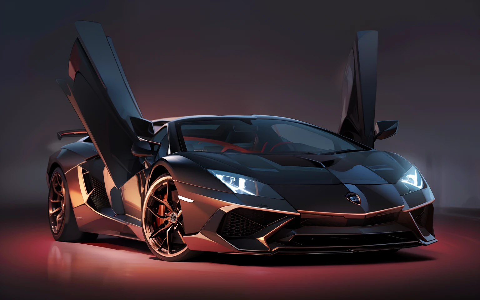 grand master,tmasterpiece,8k wallpaper,CG,Ultra-high image quality,light and shadow effect (lamborghini aventador SV sports car:1.9)In front of the restaurant