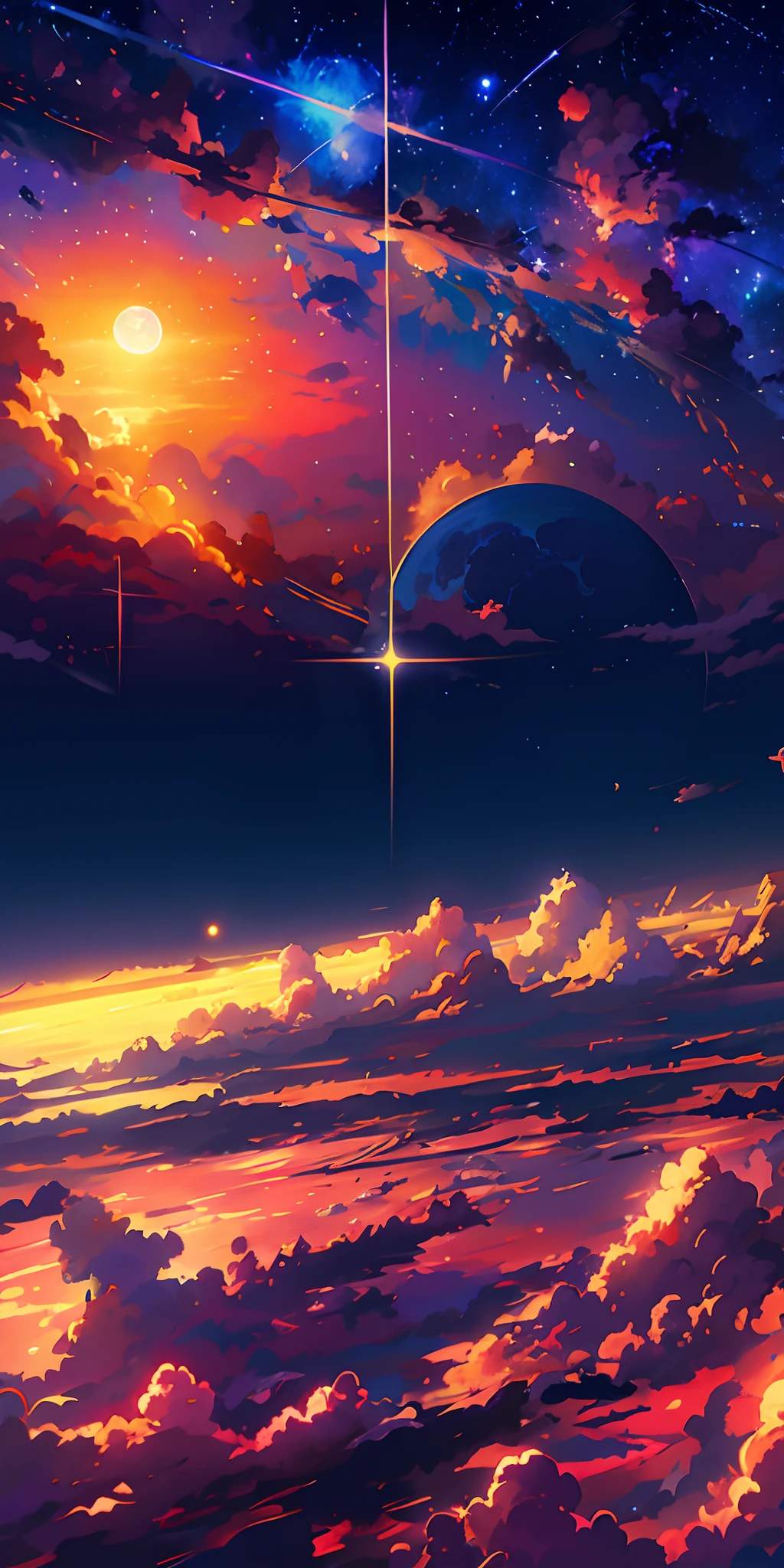 anime anime wallpapers with a view of the sky and stars, cosmic skies. by makoto shinkai, anime art wallpaper 4 k, anime art wallpaper 4k, anime art wallpaper 8 k, anime sky, amazing wallpaper, anime wallpaper 4 k, anime wallpaper 4k, 4k anime wallpaper, makoto shinkai cyril rolando, anime background art