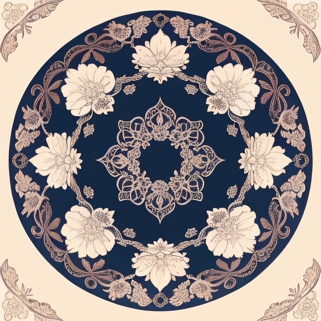 Delicate lace ornament pattern with vine and floral pattern、Random Patterns、blanche、Meticulous workmanship、Technique like relief