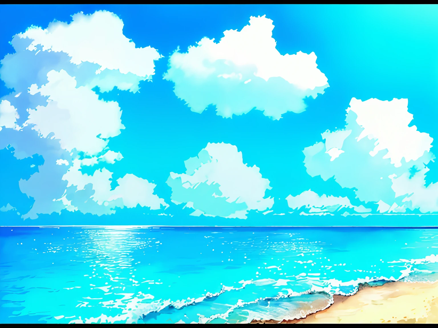 (4K, Best quality, Masterpiece:1.2),Blue sky, Cloud,Sunny,Summer ,beach,Seaside, Cancun, Mexico,