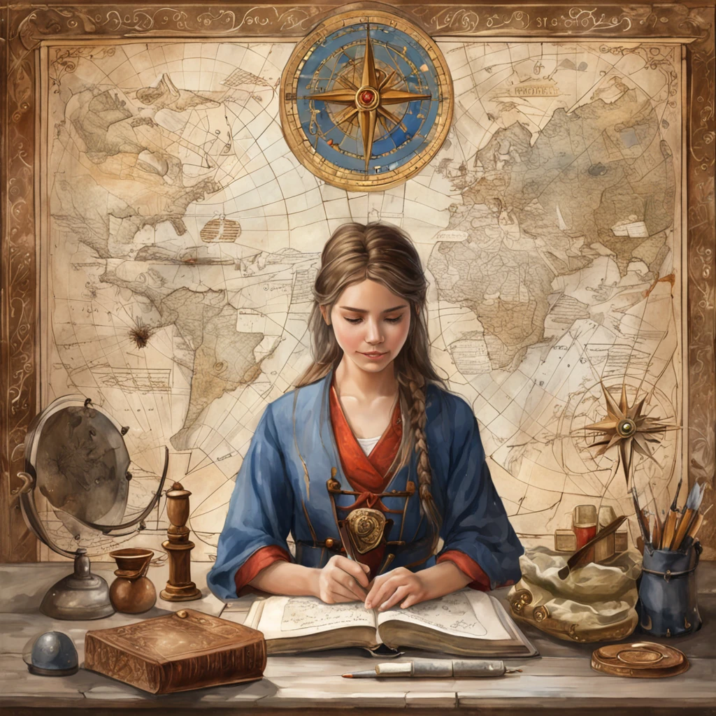(absurdres, highres, ultra detailed), (1 girl:1.5), BREAK , photojournalism, documentary photography, visual storytelling, capturing moments, historical records, social commentary, powerful imagery BREAK hyperrealism, photorealistic detail, incredible accuracy, lifelike textures, masterful technique, jaw-dropping precision, artistic dedication BREAK , astral navigator's uniform, star chart, celestial compass , alchemist's robe, potion belt, magical tome