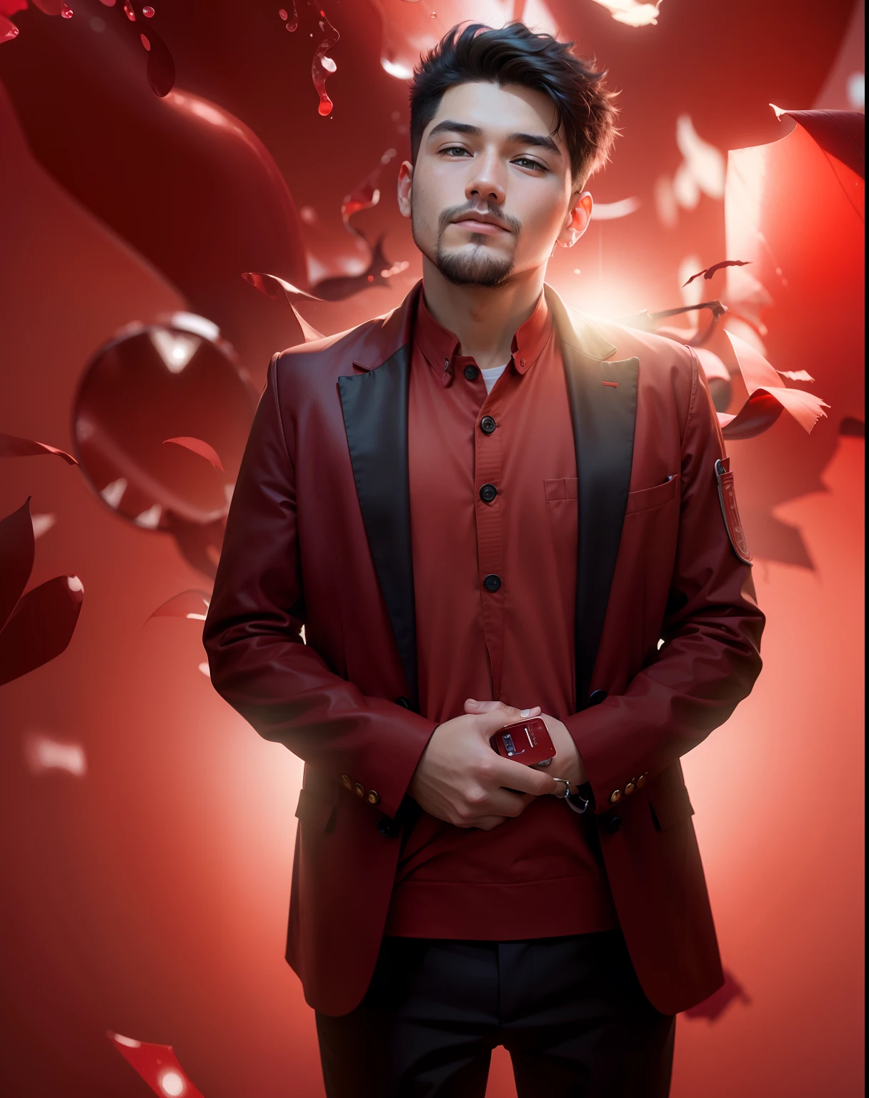 Inch,ID photo,Red background