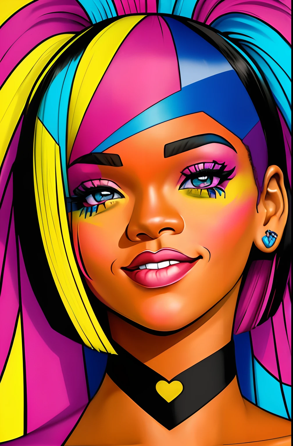 (Rihanna SMILE EDUARDO Kobra ,Romero Brito,The Filling Twins ,multidimensional geometric wall PORTRAIT, arte, Chibi,
Yang08k, lindo, Colouring,
Primary works, qualidade superior, melhor qualidade, Arte Oficial, Beautiful and Aesthetic, 512 k