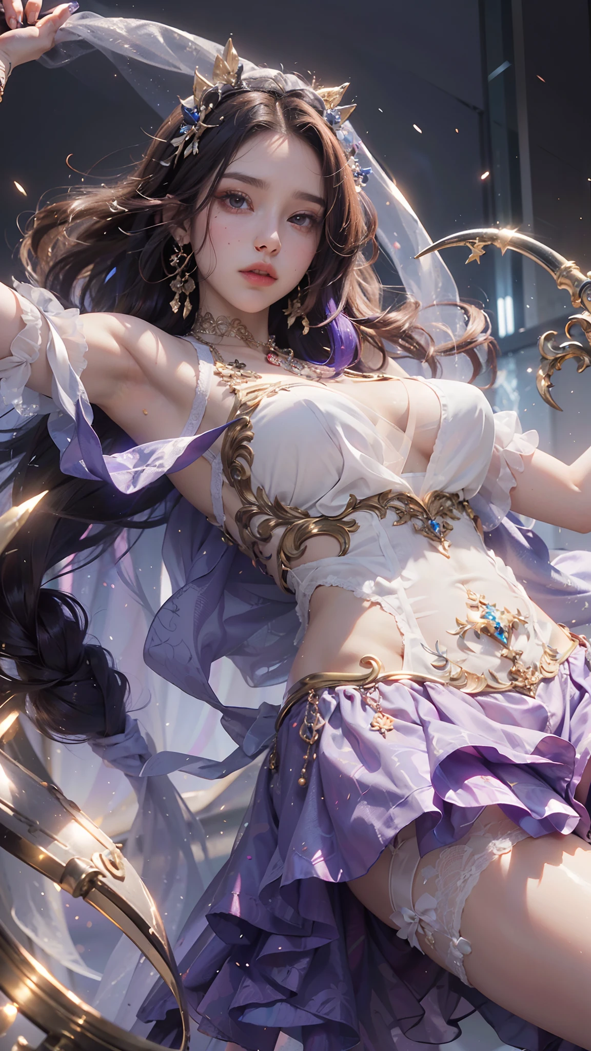 (Masutepiece: 1.3), (maximum resolution: 1.2), (Ultra HDTV: 1.2), cinematic lighting, 8K resolution, Eye and skin detail, detailed facial features, , ( Sharp focus: 1.2), (Face focus: 1.2) , Perfect style, Beautiful, sharp face, Anatomically accurate, Highly detailed skin and face structure, Eye detail, Double eyelids, Thin eyebrows, Glitter eyeliner: 1 Natural cheeks, Glossy skin, White skin: 1.2, (Lip gloss: 1.4), 、 (Shy look: 1.2), Skin and face texture detail, Detailed eyes, Double eyelids, Natural cheeks, , Glossy lips: 1.4, Protruding cleavage、(Large sperm count in breast: 1.4) (Large sperm count in thighs: 1.2) 、 blushing、shy、impatience、frustration、fear of embarrassing glaresknees open、open legs、masturbation behavior、chest stroking、white lingerie、black bra、shiny small flower necklaces and ears Socks Long、Sweating Thighs、Transparent Underwear、 20 years old, Neat and Clean Woman、Red Hair、Colored Hair、Short Hair, Big Tits, Upturned, Floor Sitting, Bedroom、(Complete Maid Outfits) perfect: 1.5)、short white hair