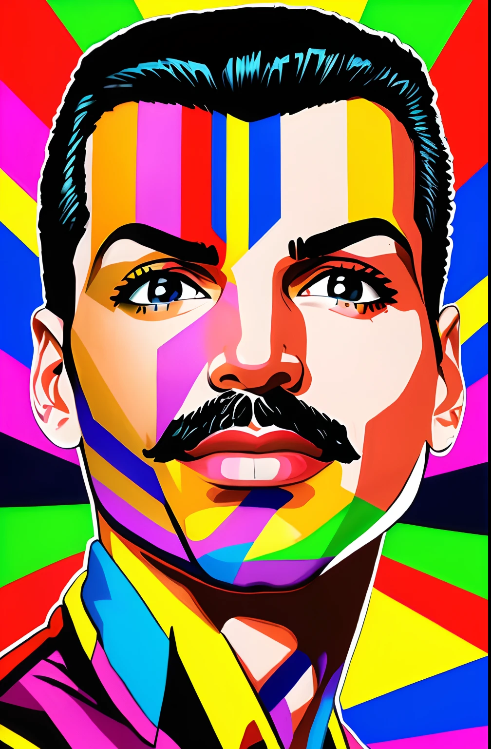 (Freddie Mercury  SMILE EDUARDO Kobra ,Romero Brito,The Filling Twins ,multidimensional geometric wall PORTRAIT, arte, Chibi,
Yang08k, lindo, Colouring,
Primary works, qualidade superior, melhor qualidade, Arte Oficial, Beautiful and Aesthetic, 512 mil