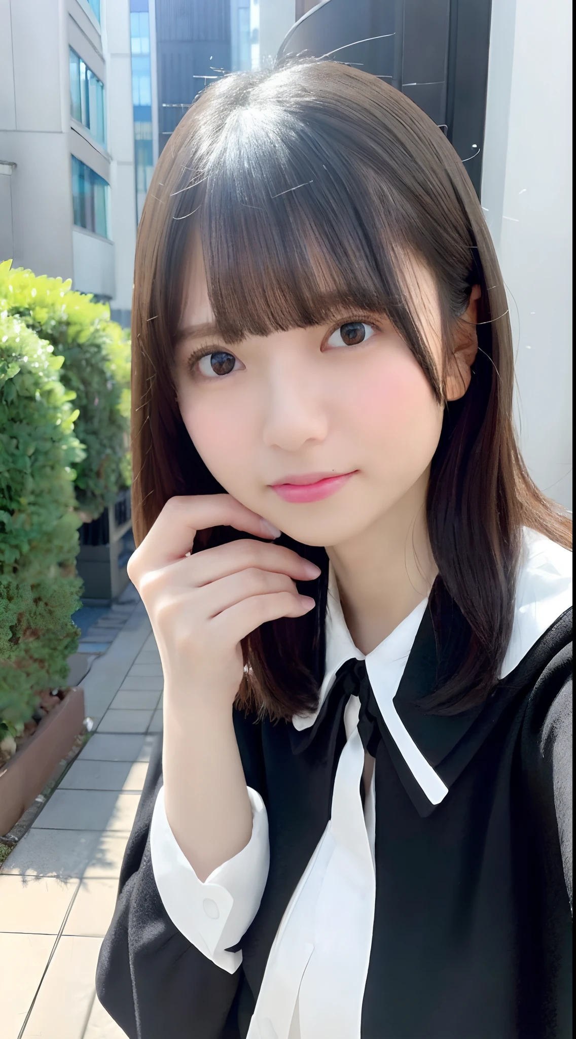 mix4, (8K, Raw photography, Top image quality, ​masterpiece: 1.45), (realisitic, Photorealsitic: 1.37), one girls, cute little, A city scape, natta, Sateen, Wetty, profetional lighting, photon maping, Radio City, physically-based renderingt, Gradient black hair, white  hair, short  curly hair, a handsome, girl with, (((Randomly generated plain clothes))), Top Quality Photos, hight resolution, 1080p, (clearface), (Detailed face description), (Detailed hand description), (​masterpiece), (Exquisite CG)、extreme light and shadows、dishevled hair、master work、abundant detail、(Fine facial features)、(top quality photo)、(masuter piece)、(A detailed eye)、Look in front of you、Fine clavicle、((Slender big))、((Office Looksuit)))、((Cute clothes))、((Shinjuku City))、(Shooting from random perspectives)、(((collars)))、耳Nipple Ring、A big smile、Drawing the whole body from the knees、