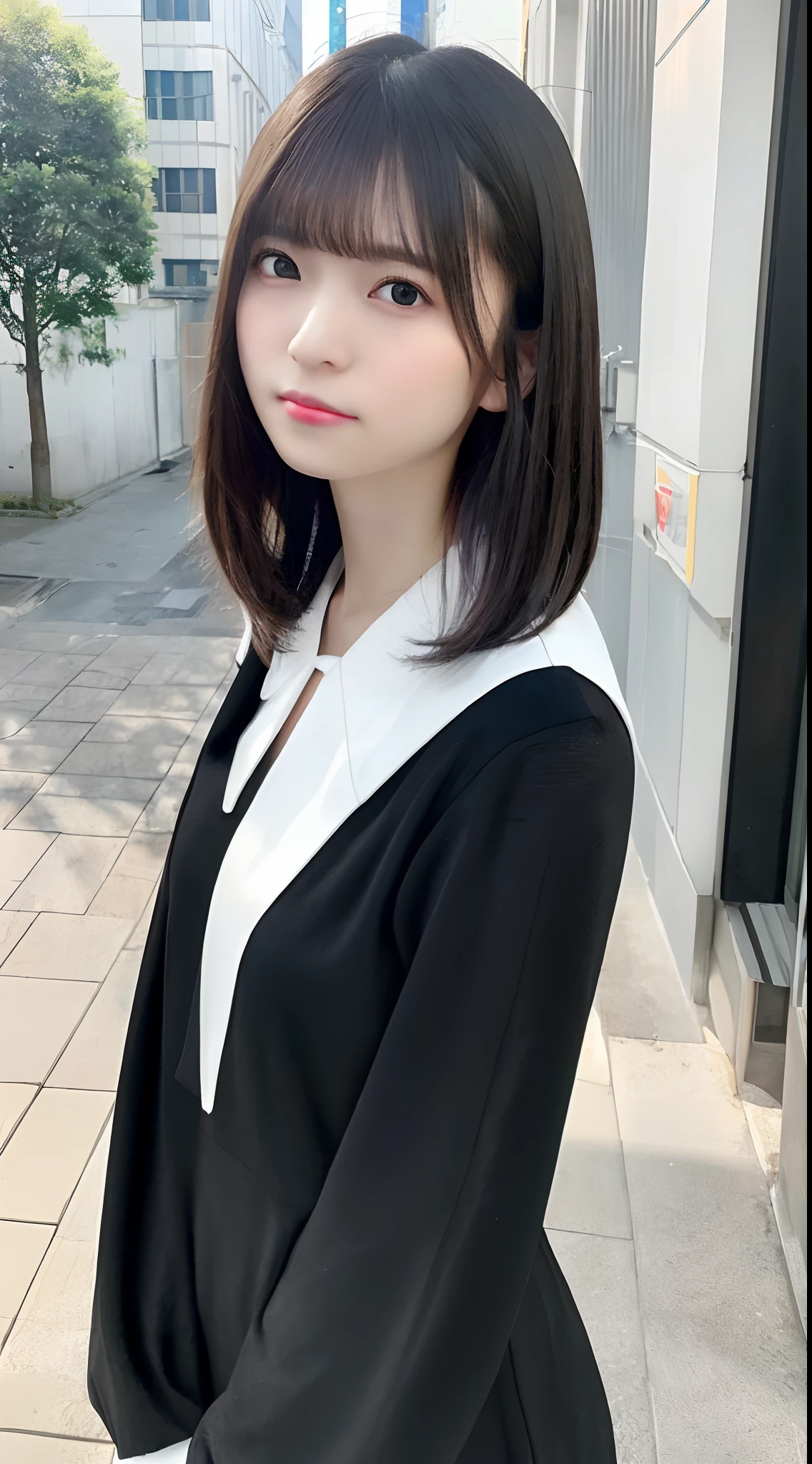 {8K photo quality:1.2}、{ultra-high resolution photo quality:1.2}、{Ultra-realistic1.2}、{perfect limb}、{japanes}、masterpiece、nsfw、1female、20yr old、Being at the shrine、serious facial expression、Black miniskirt、White blouses、Brown bob cut hair、