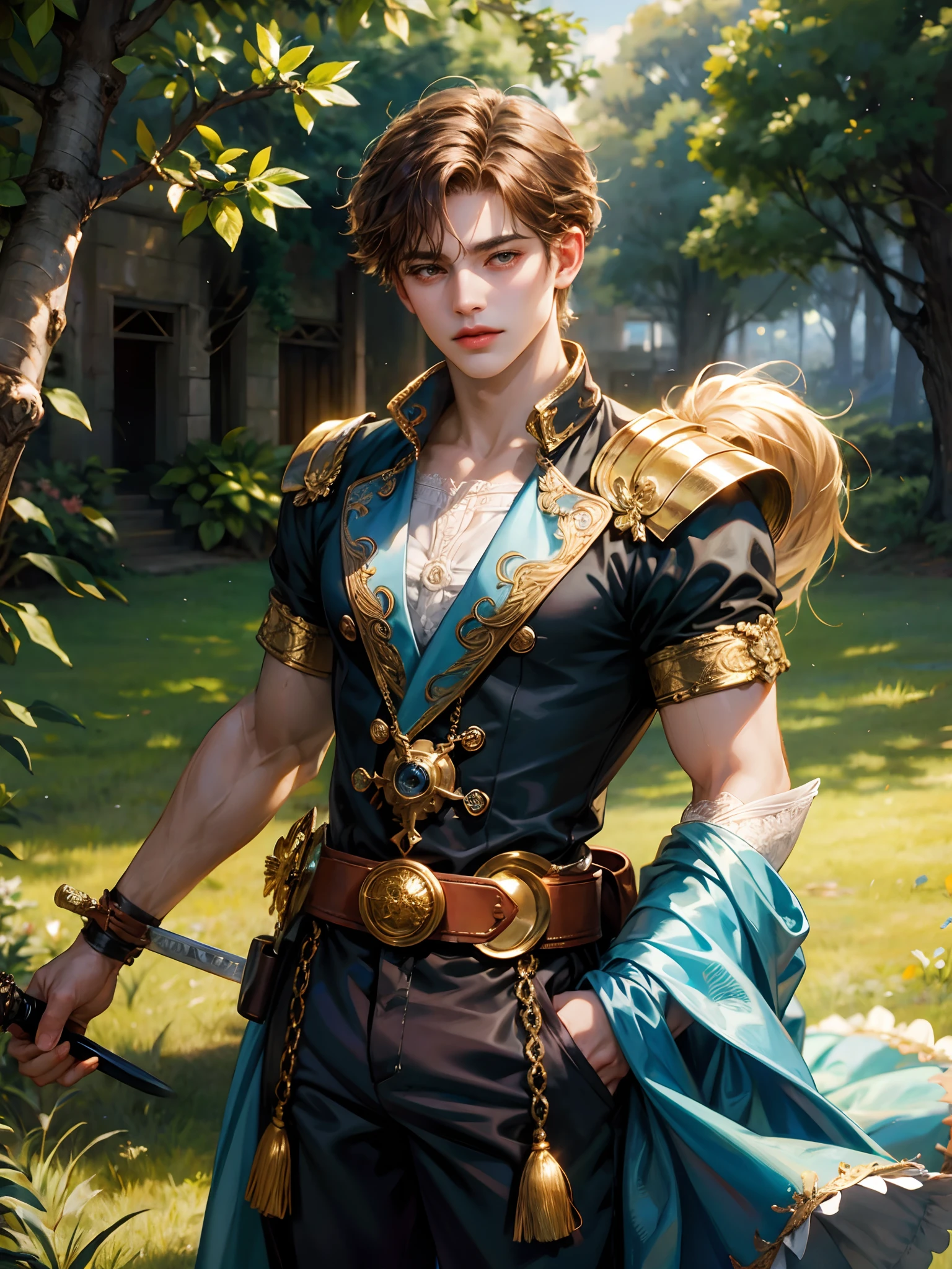 Holding a sword