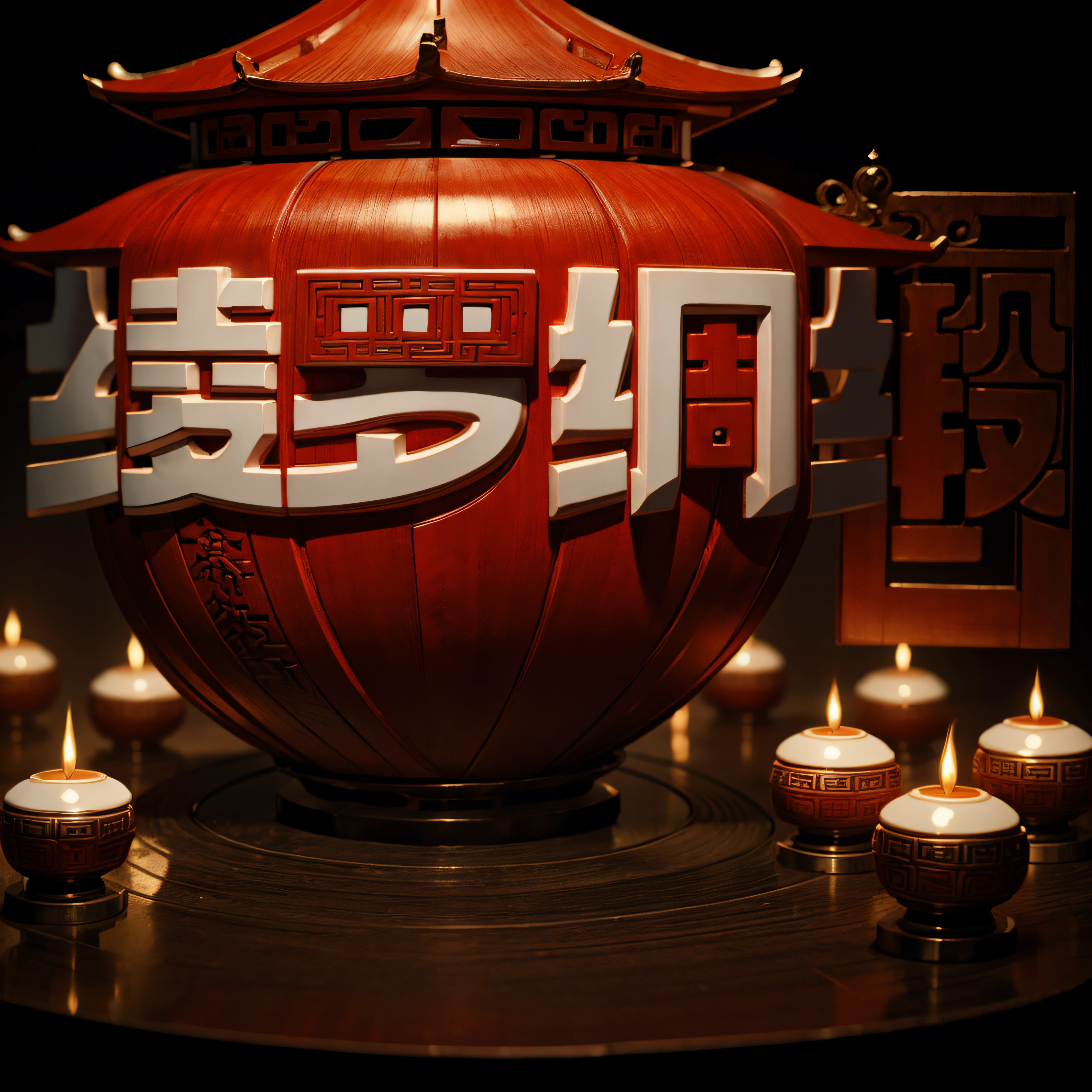 silkouette，red colour，totem，Chinese architectural motifs，tmasterpiece，Best quality，ultra - detailed。