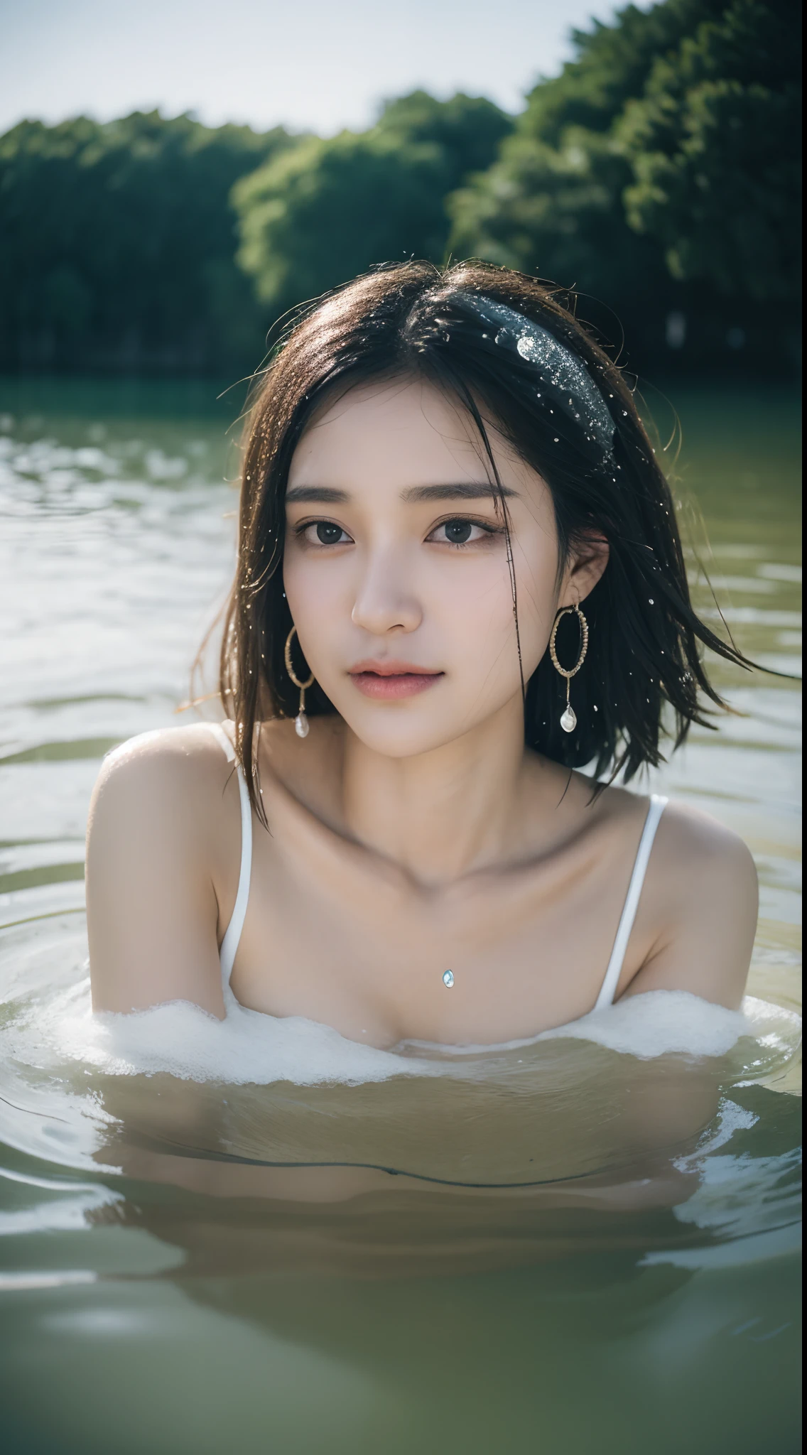 Faure、(Happiness like a goddess:1.2)、Japan idle、(RAW photography:1.2)、(真实感:1.4)、(tmasterpiece:1.3)、(exquisite detailing:1.2)、Delicate and beautiful details、(Eye details)、(detail in face)、(Female, 20 years old)、Curta、Beautiful breasts、Big breasts Thin waist、skin-tight、(Looking_at_peeping at the viewer)、(Floating:1.2)、dynamicposes、large circle earrings、Slim_Legs、(top-quality:1.4)、(Hyper-Resolution:1.2)、cinematric light、(very detailed illustration)、 (Gloss on lips、eyeslashes、top-quality、超A high resolution、depth of fields、Caustics、Wide light、naturalshadow、85mm、f / 1.4、iso 200、1 / 160 sec:0.75)、(Mare、Eau、water_Drop、moisty、Spray feathers、foamy、Under the water:1.5)、Crawl underwater