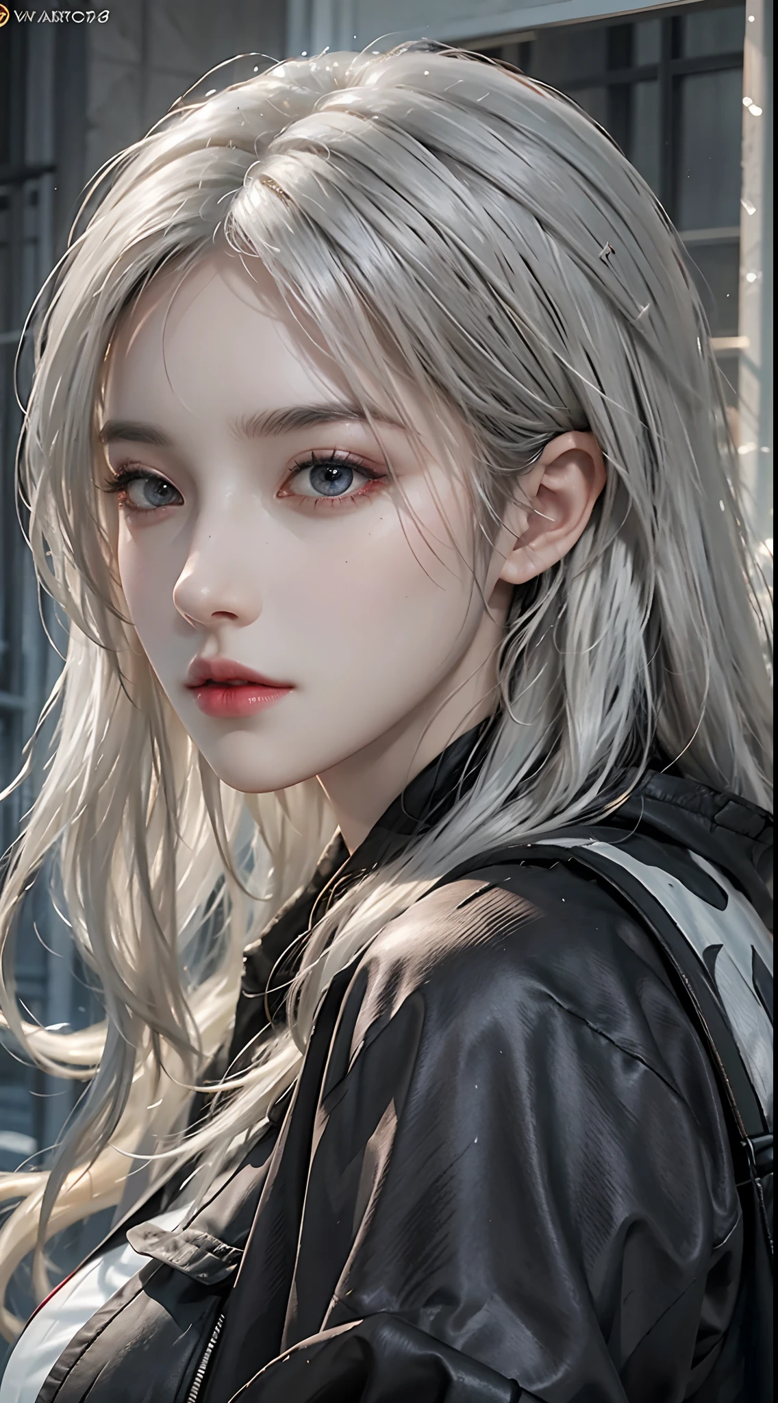 fantasy art, photo realistic, dynamic lighting, artstation, poster, volumetric lighting, very detailed faces, 4 k, award winning,, 1girl, in the dark, deep shadow,(official clothing:1.4) ,long hair,white hair,