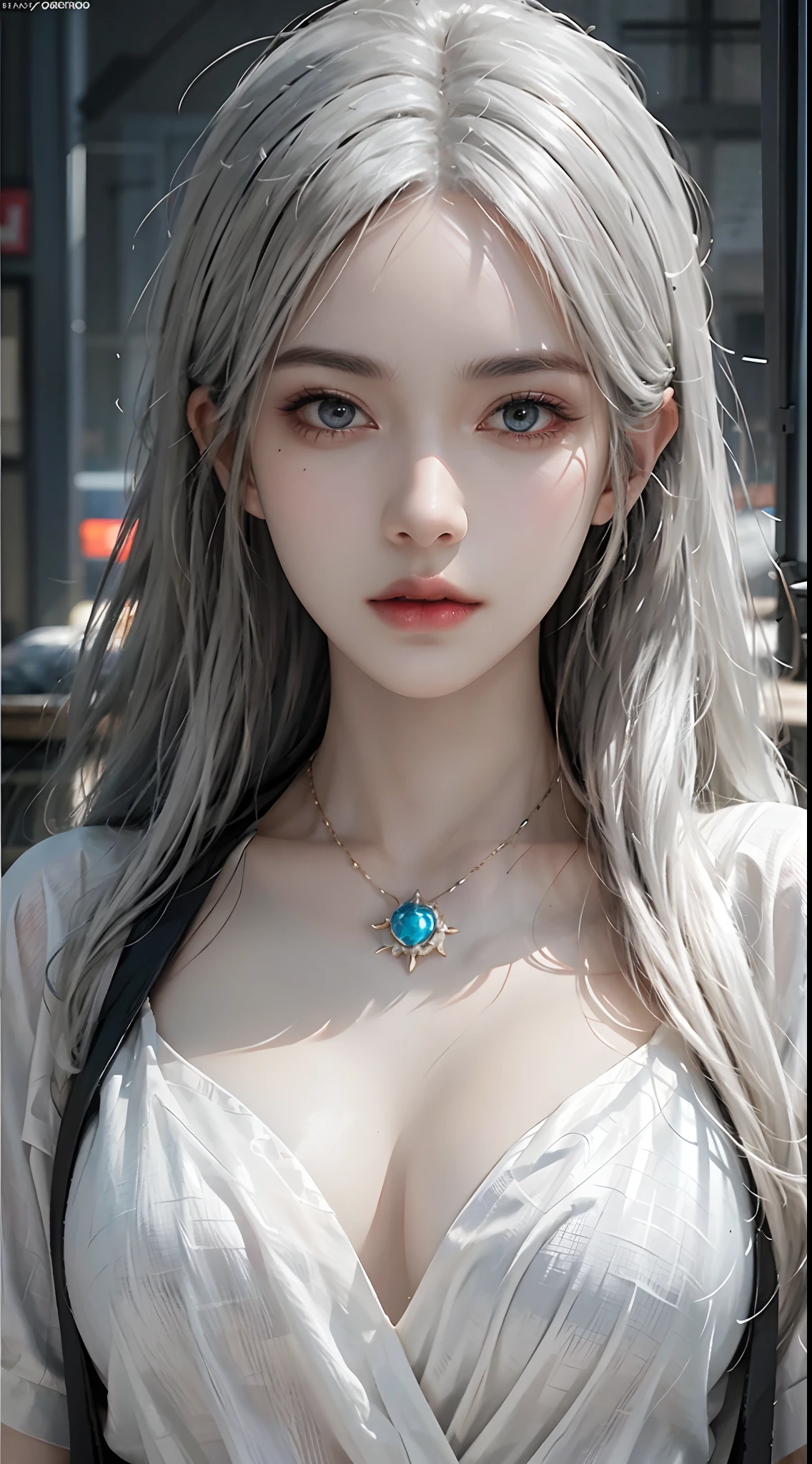 fantasy art, photo realistic, dynamic lighting, artstation, poster, volumetric lighting, very detailed faces, 4 k, award winning,, 1girl, in the dark, deep shadow,(official clothing:1.4) ,long hair,white hair,