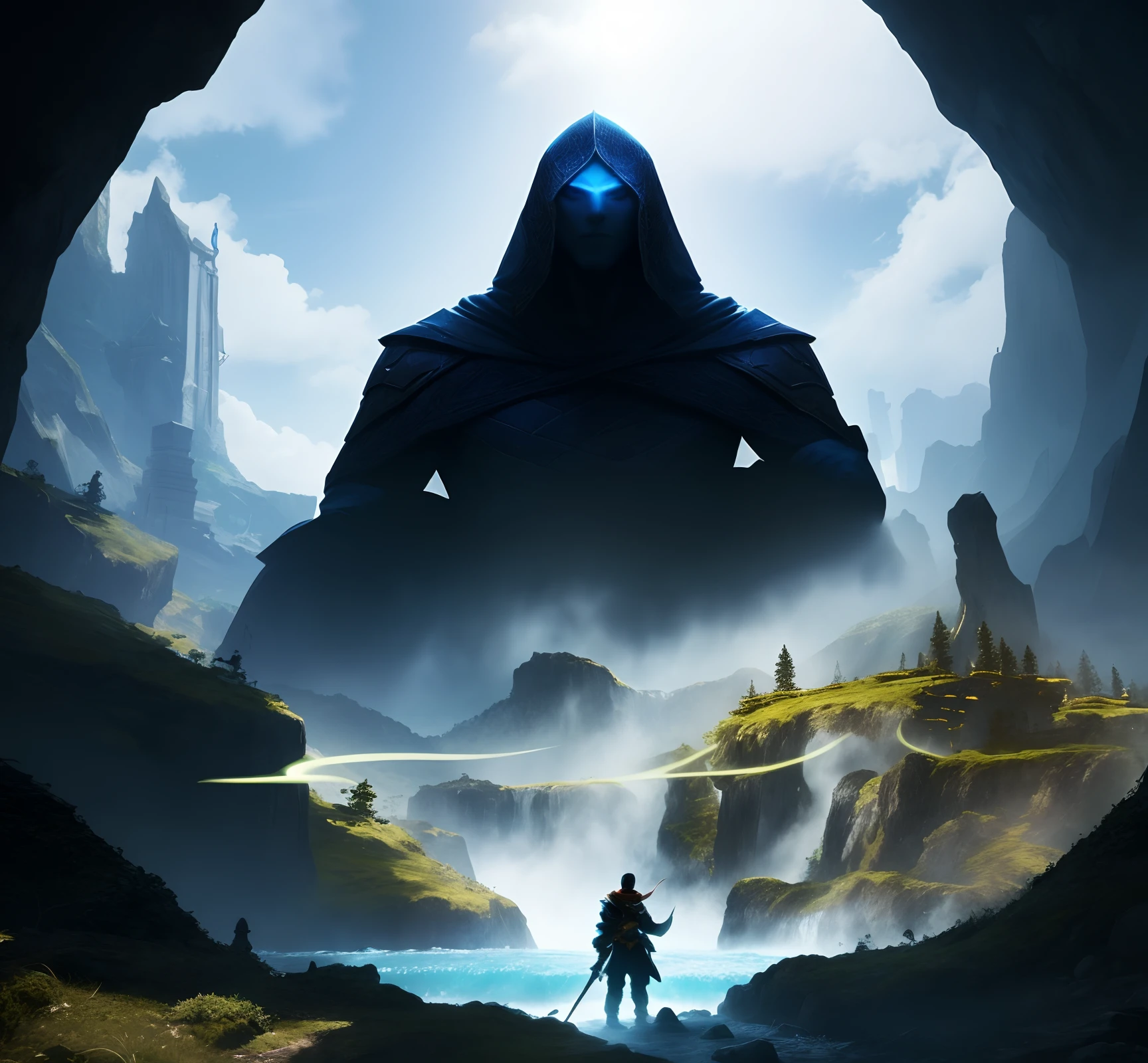 A ninja with a heavenly skin that changes to the Lord of Shadowflow in League of Legends