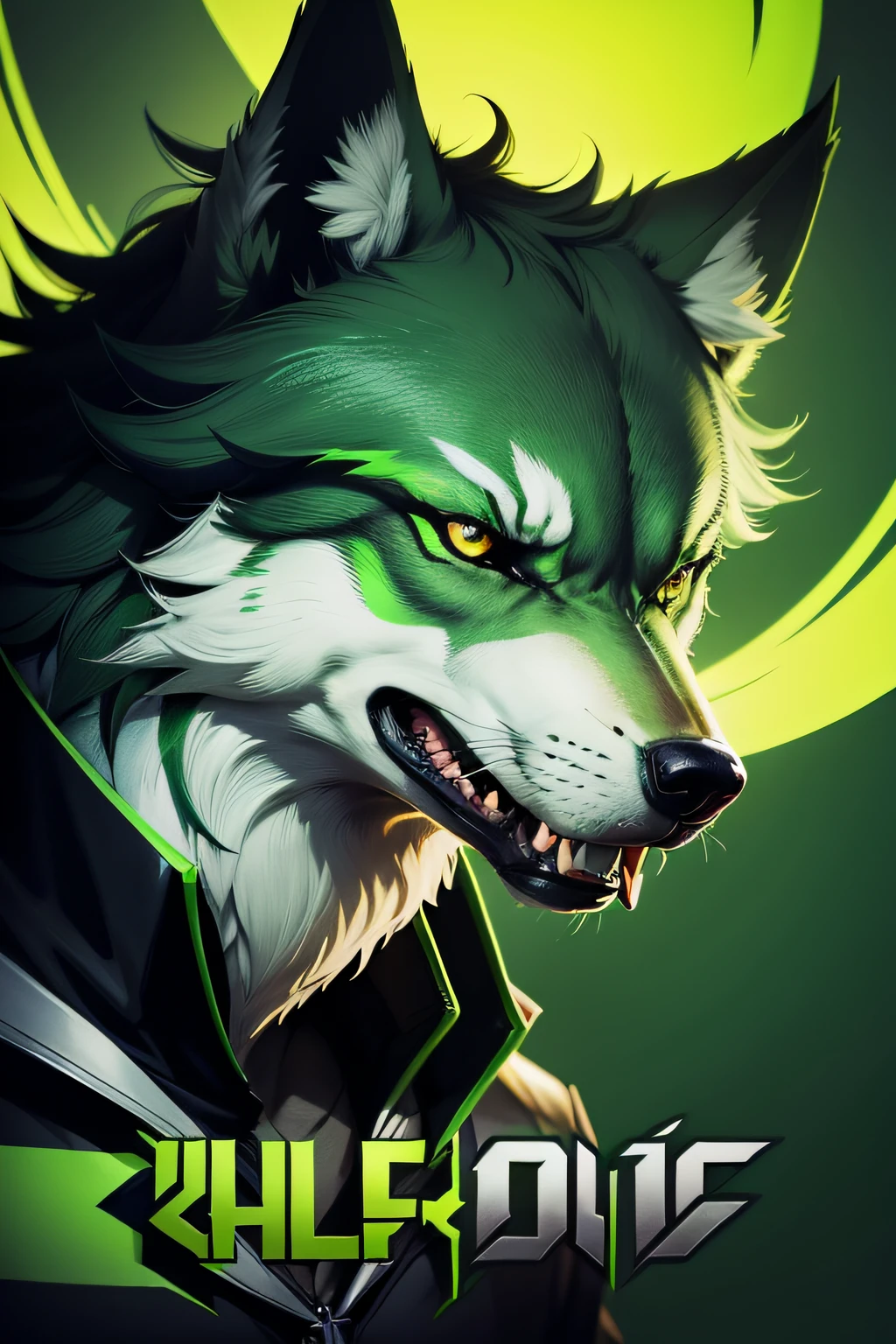 logo color green wolf gaming