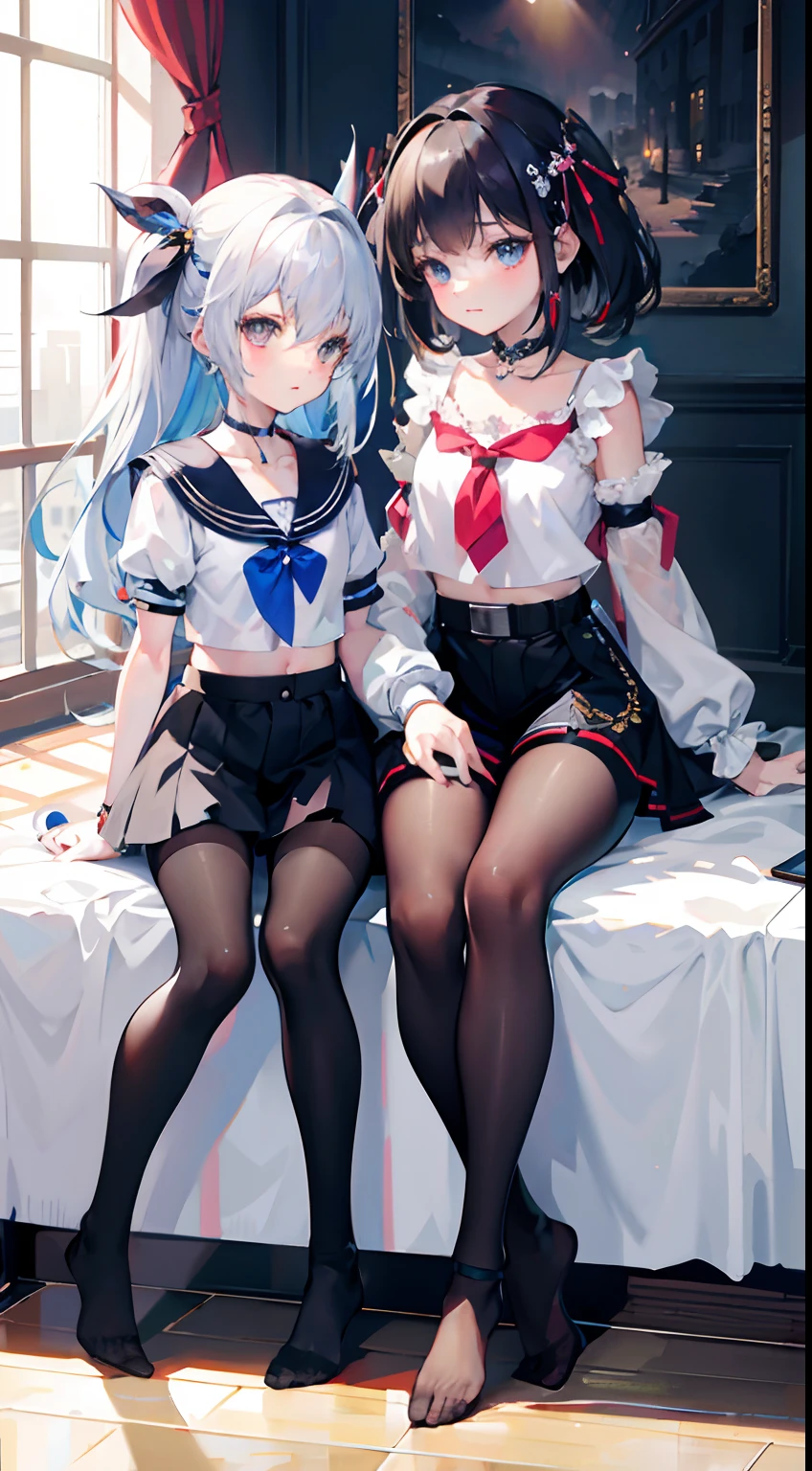 Sailor suit latex Knee-high boots One Girl